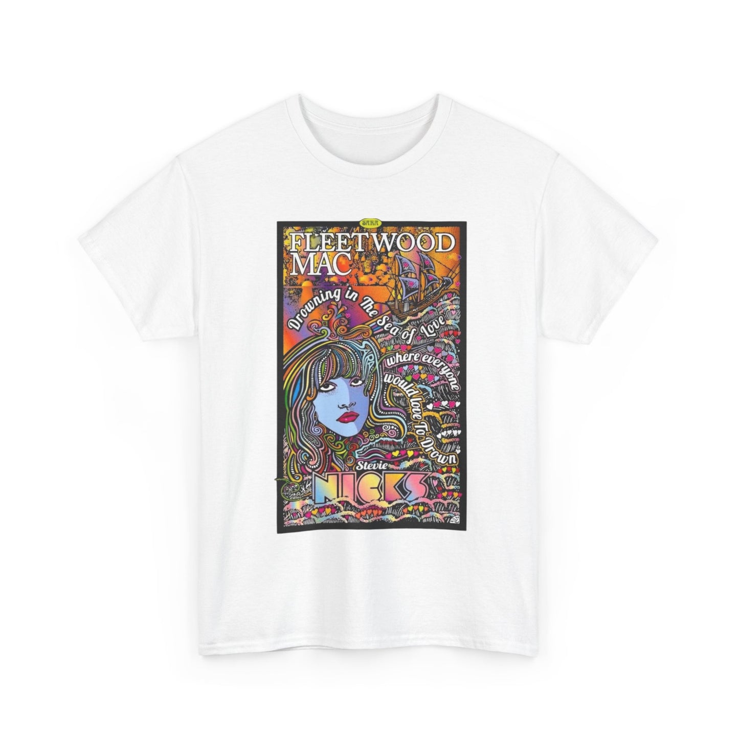 Fleetwood Mac T-shirt graphic vintage art 70s Unisex Heavy Cotton Tee