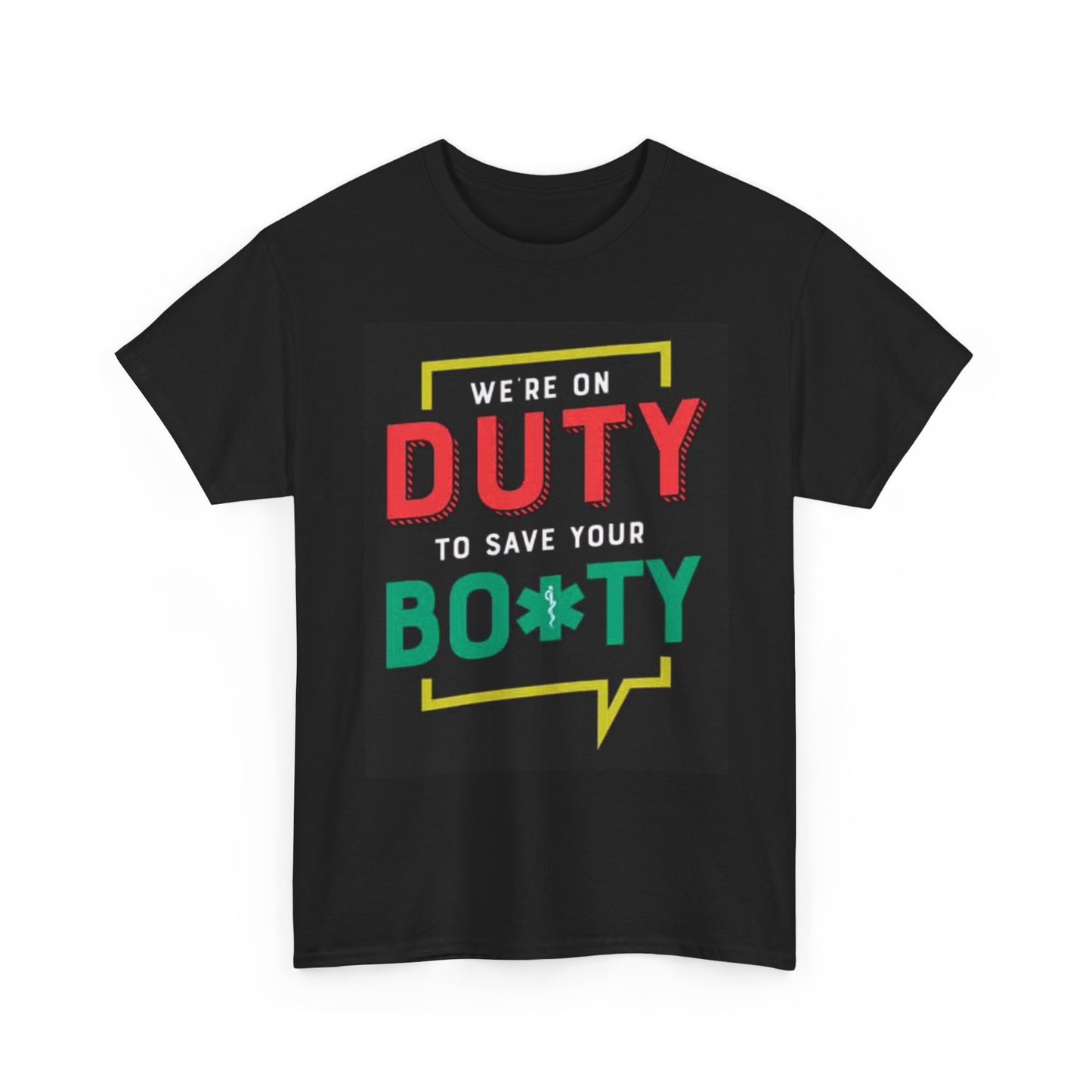 On Duty EMT Funny Graphic T Shirt Retro Neon Gift Unisex Heavy Cotton Tee