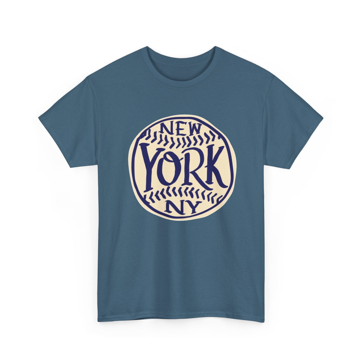 New York Retro Baseball Graphic T Shirt Men's Heavy Cotton Tee