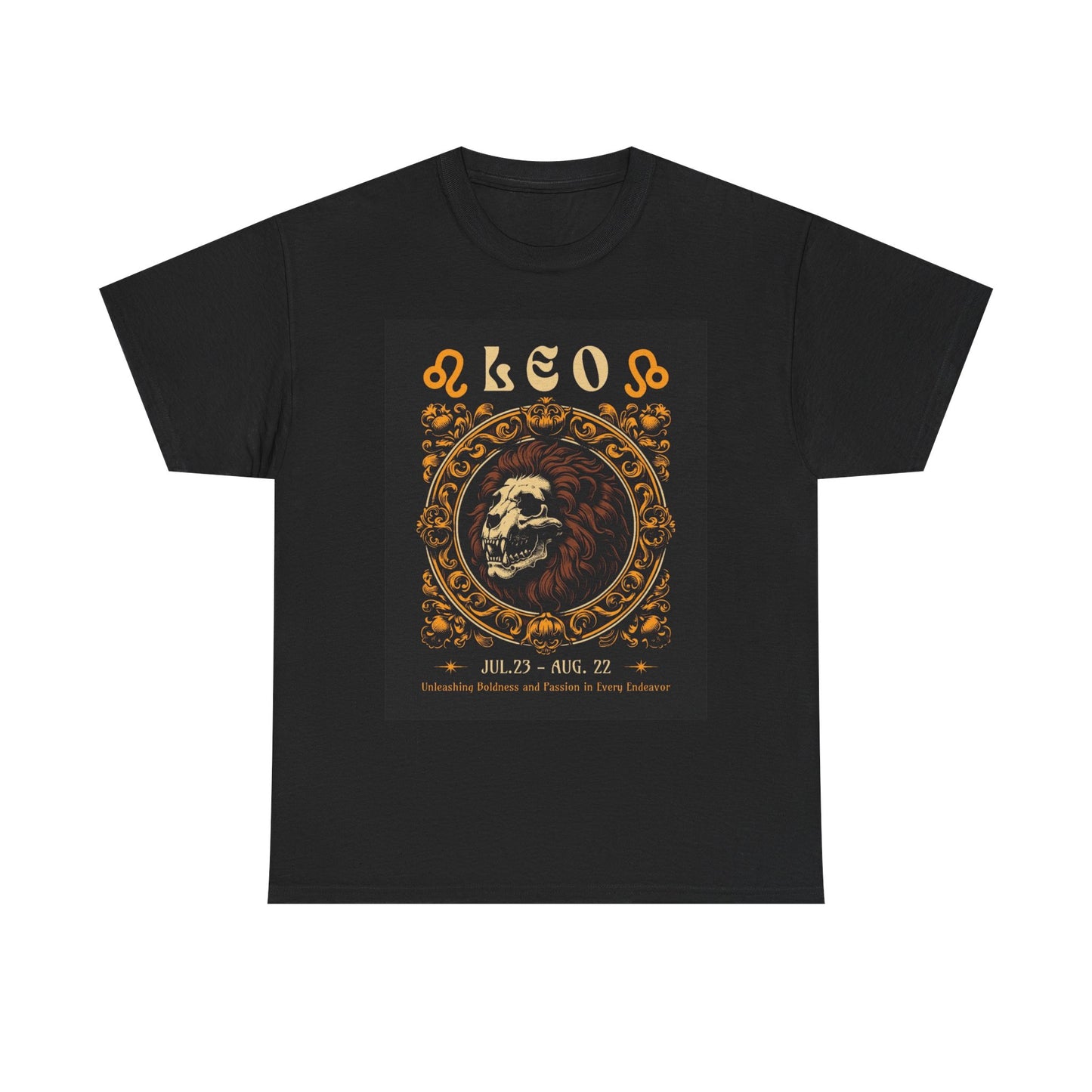 Leo Zodiac Astrology Sign Graphic T Shirt Unisex Heavy Cotton Tee