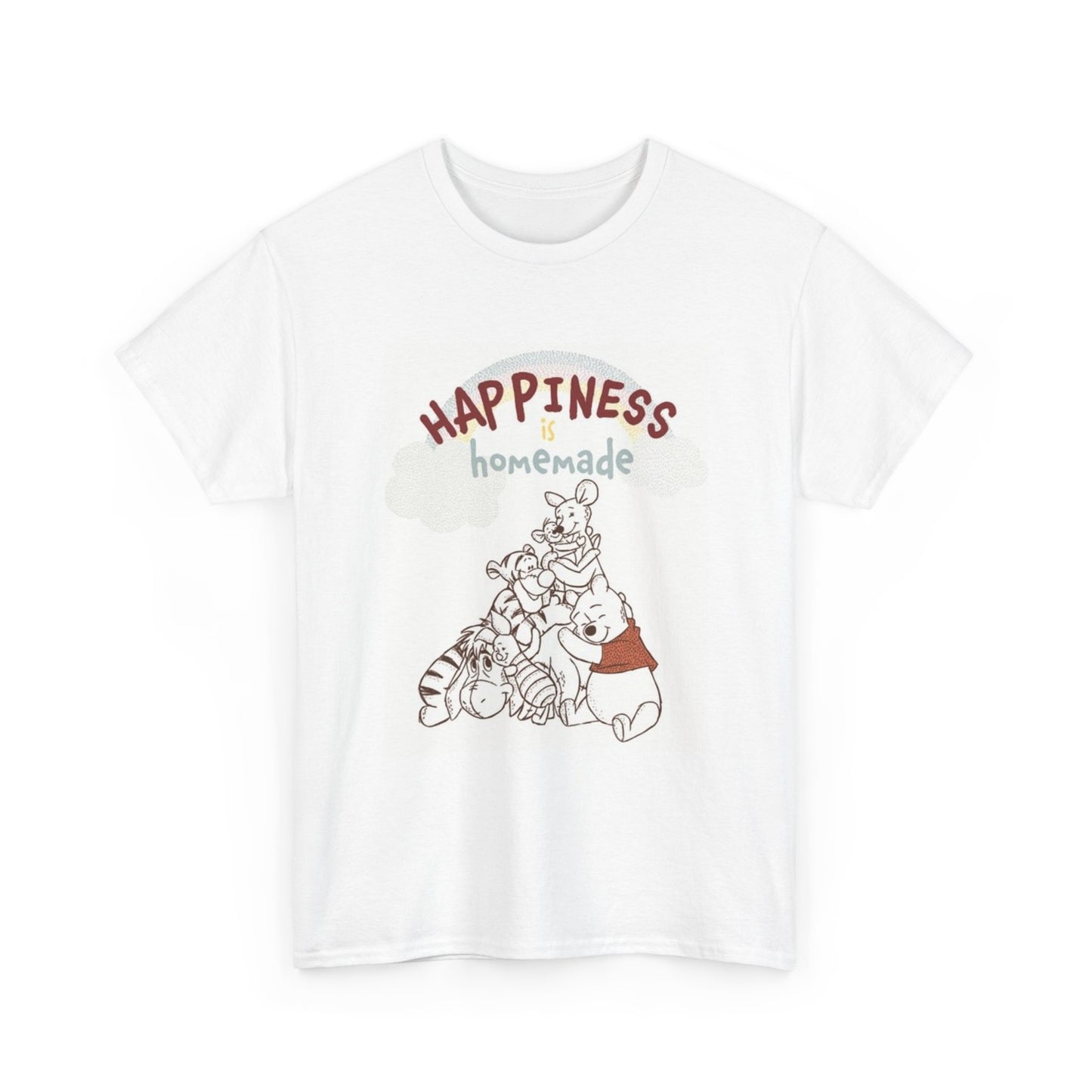 Happiness Is Homemade Tshirt Winnie The Pooh Graphic Unisex Heavy Cotton Tee
