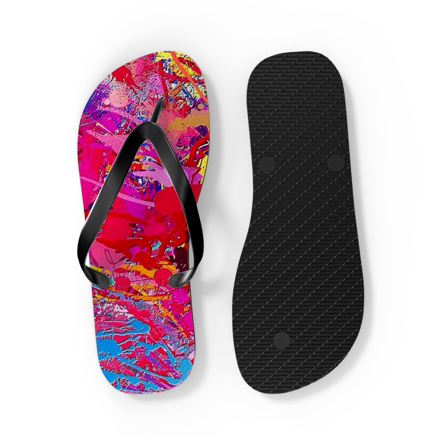 Paint Splatter Mix Flip Flops, Sandals Slides, Summer Footwear, Brand New