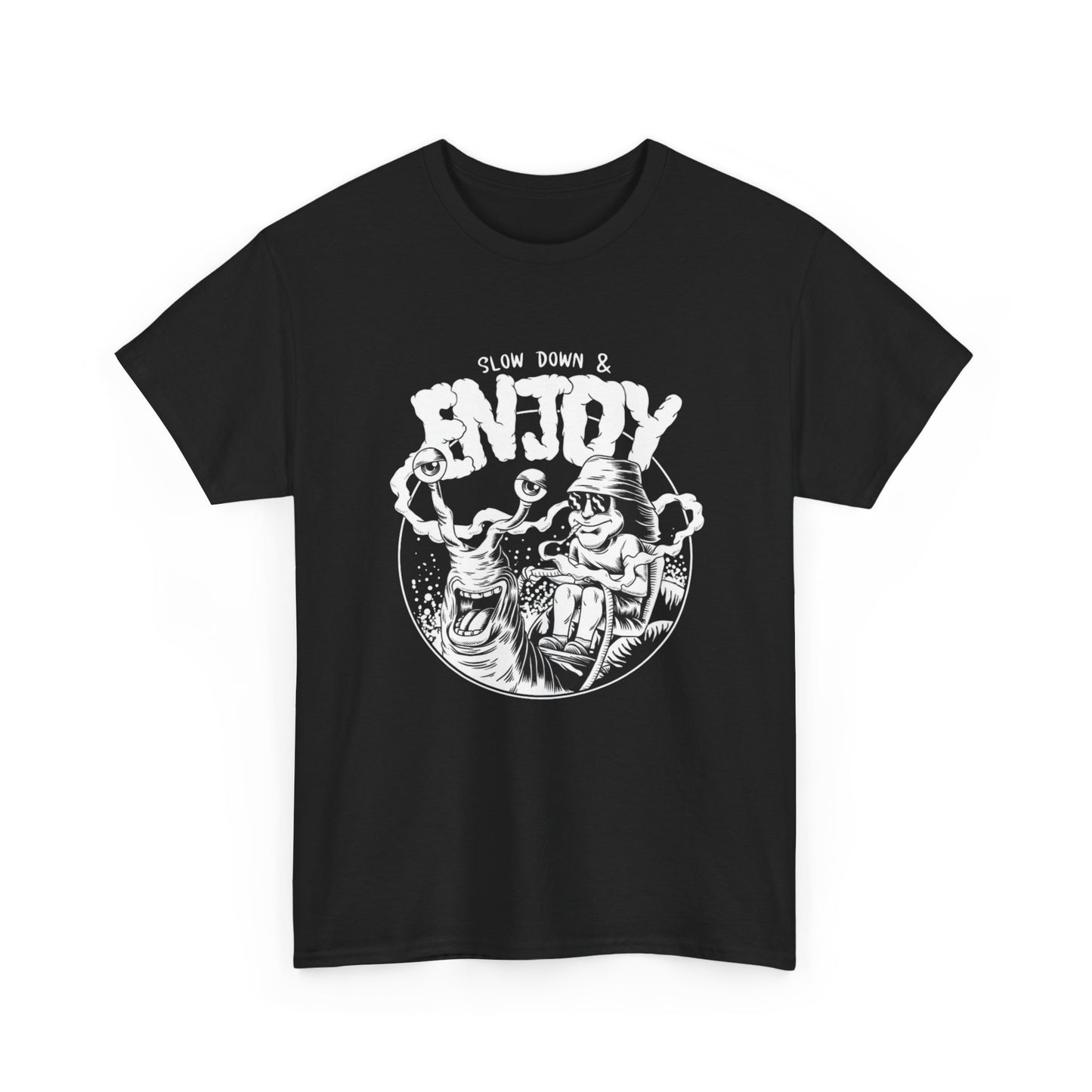 Slow Down And Enjoy Graphic T Shirt NEW Adult Unisex Heavy Cotton Tee