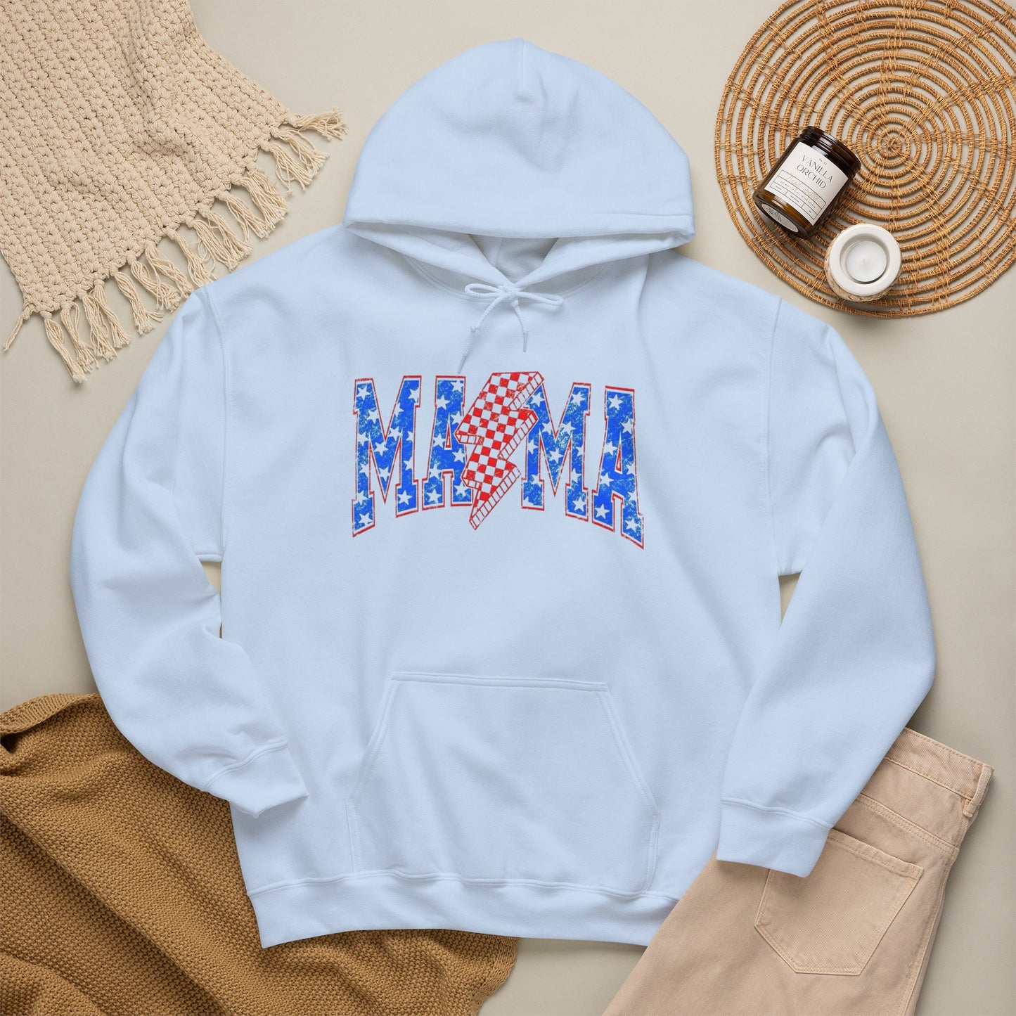 USA Mama Mom Retro Graphic Hoodie Women's Heavy Blend™ Hooded Sweatshirt