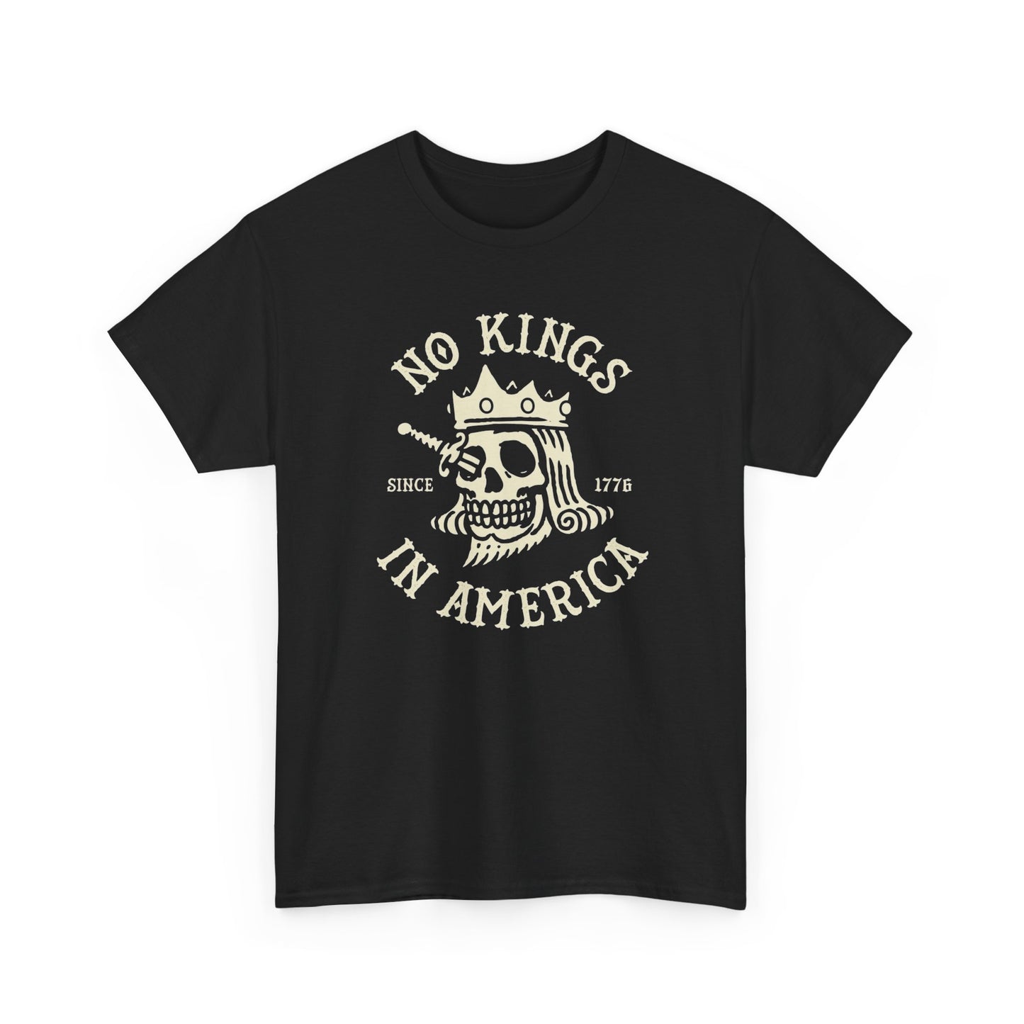 NO KINGS IN AMERICA Graphic T-Shirt Comfy Cotton Tee Brand NEW