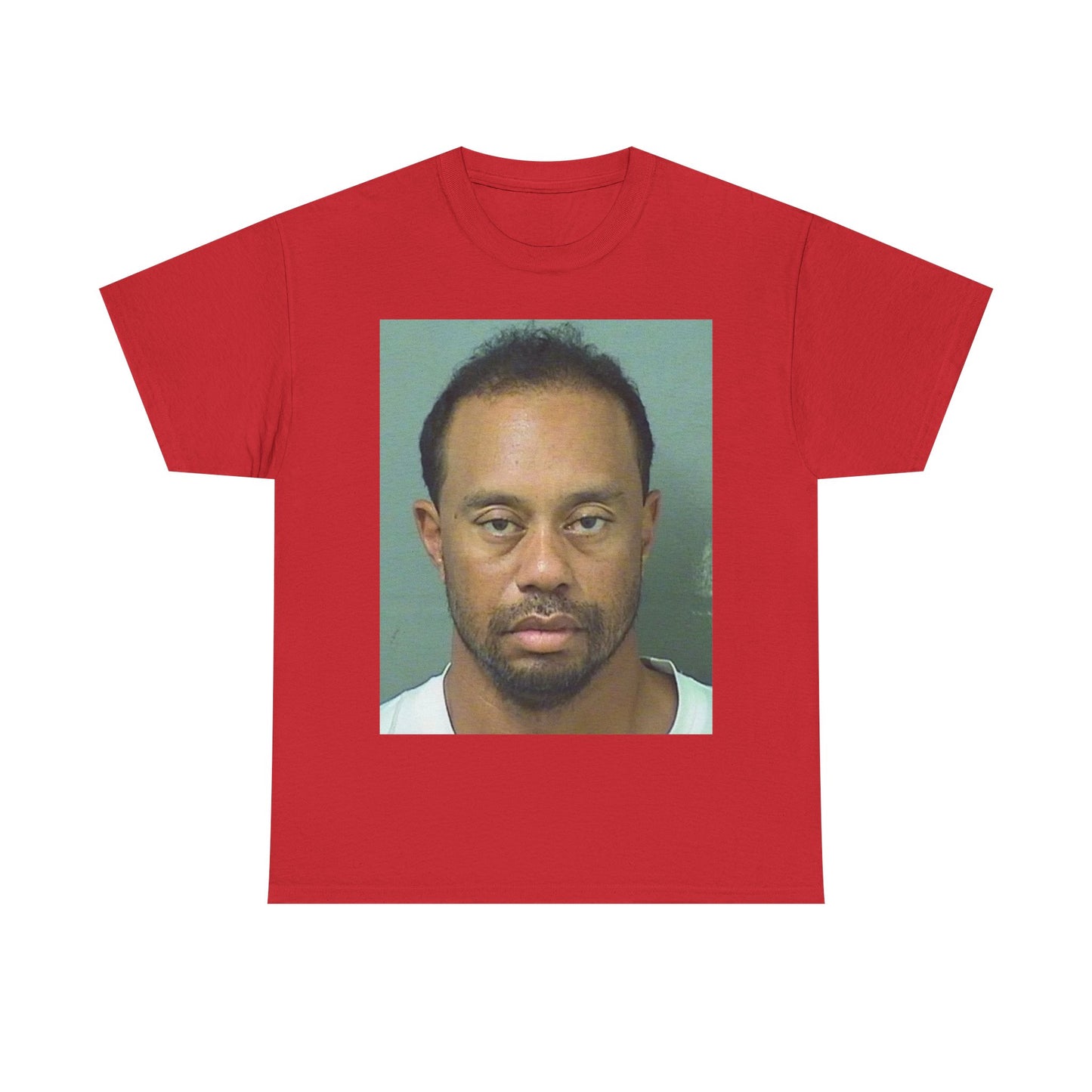 Tiger Woods Tshirt Funny Mugshot Golf Masters Golfing Unisex Heavy Cotton Tee