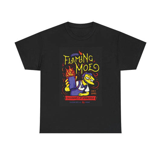 Flaming Moes The Simpsons Graphic T Shirt Funny Vintage Unisex Heavy Cotton Tee