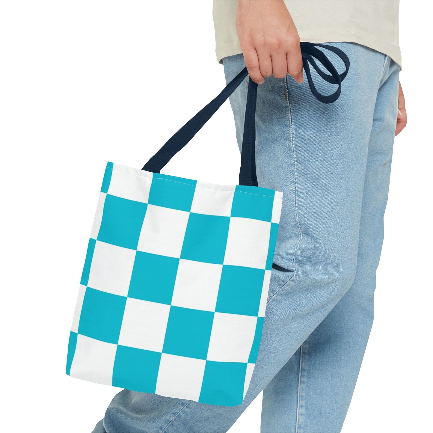 Turquoise Checkered BRAND NEW Purse - Pocketbook - Travel Tote BagTote Bag (AOP)