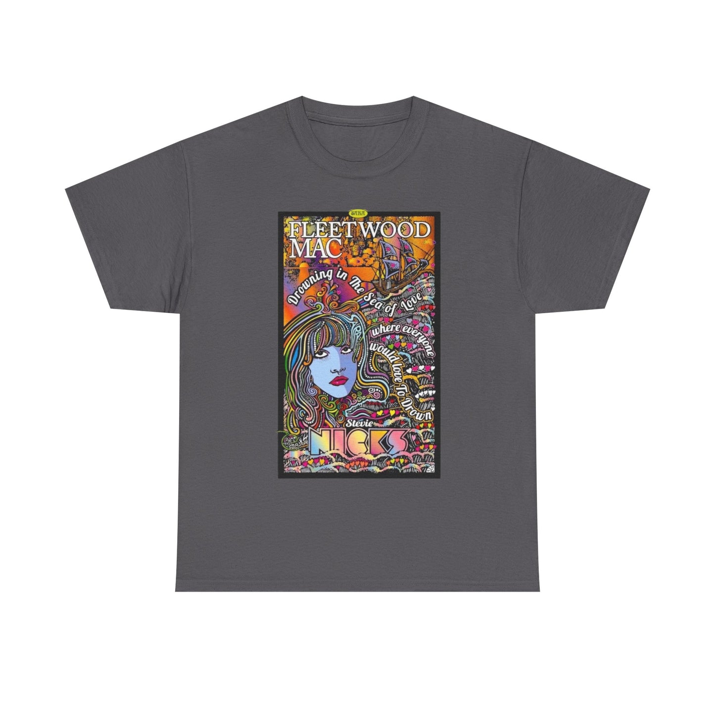 Fleetwood Mac T-shirt graphic vintage art 70s Unisex Heavy Cotton Tee