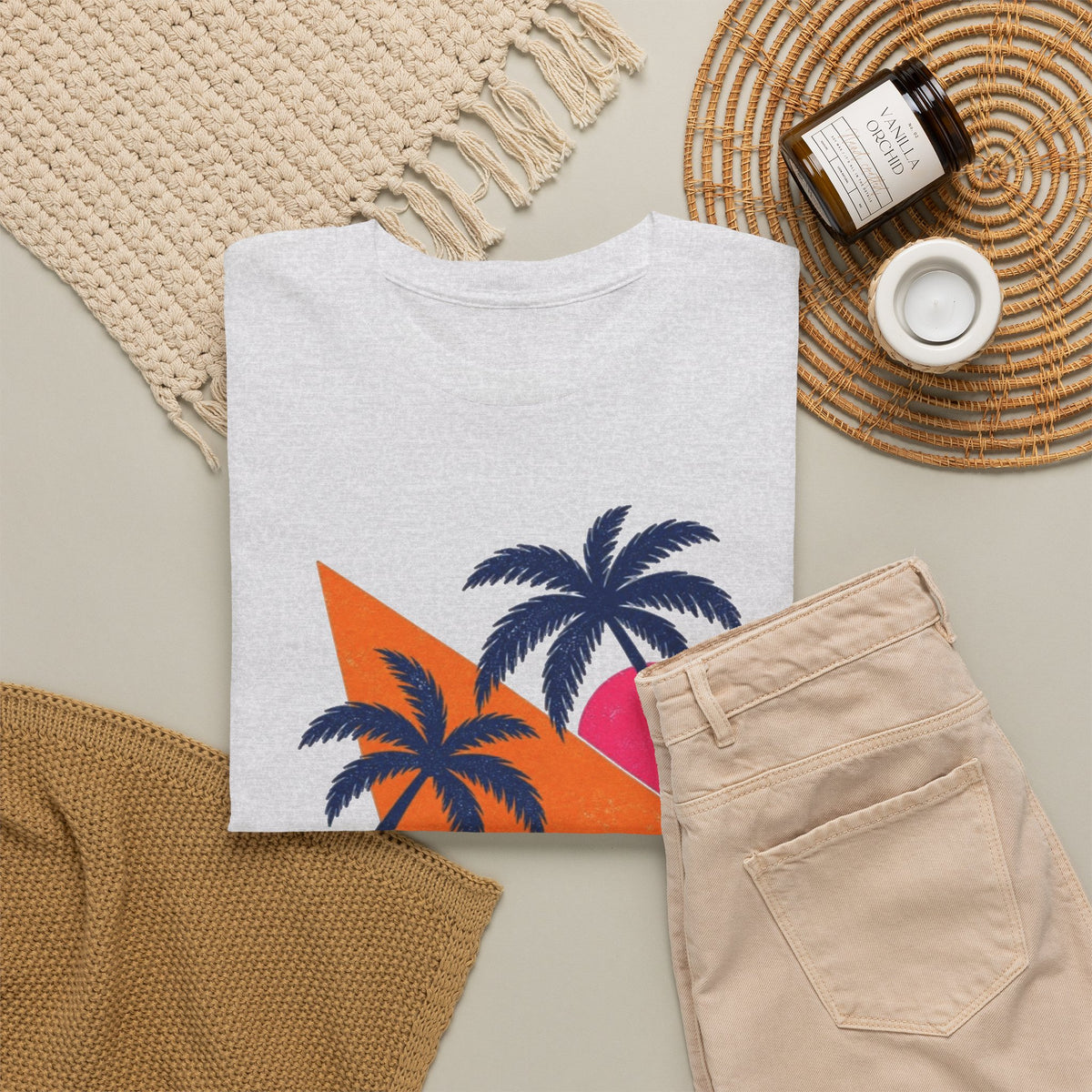 Aruba Caribbean Palm Tree Graphic T-Shirt Men's Graphic Tee