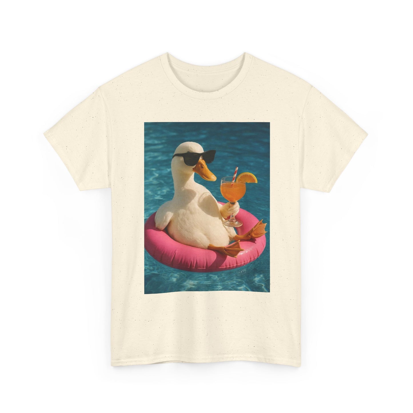 Duck On Vacation Funny Graphic T-Shirt Unisex Heavy Cotton Tee NEW