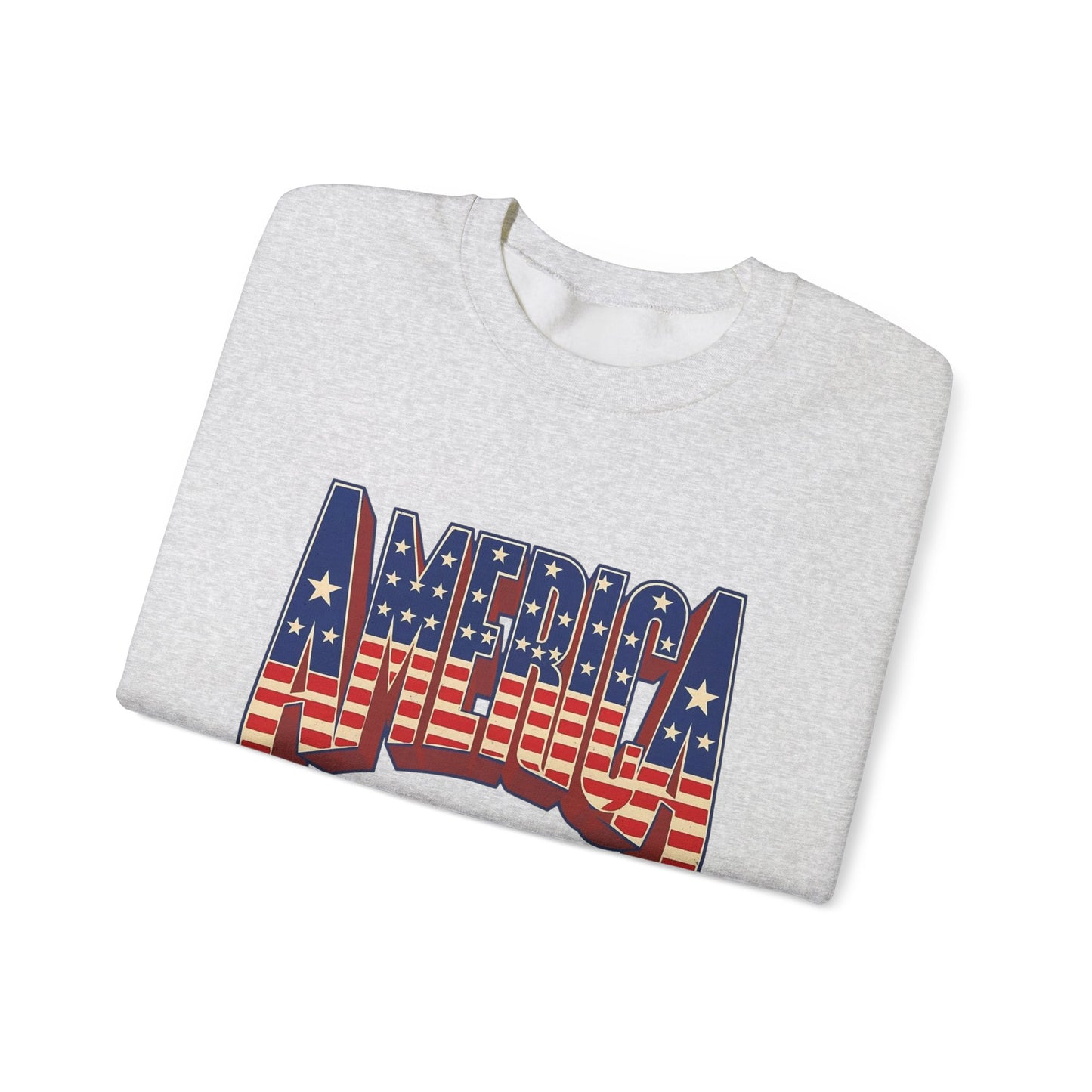 America Graphic USA Retro Sweater NEW Unisex Heavy Blend™ Crewneck Sweatshirt