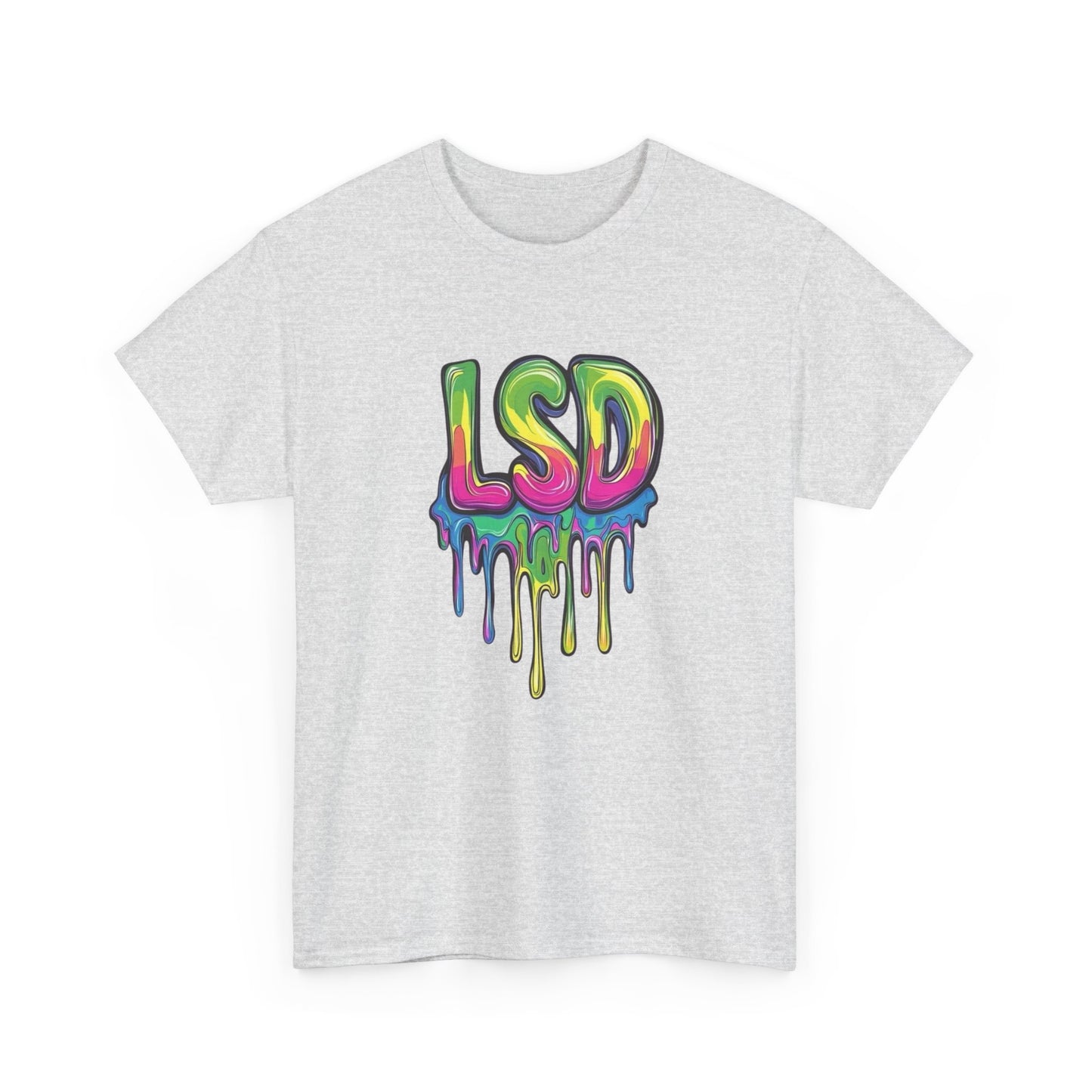 LSD Trippy Neon Graphic T Shirt Unisex Heavy Cotton Tee