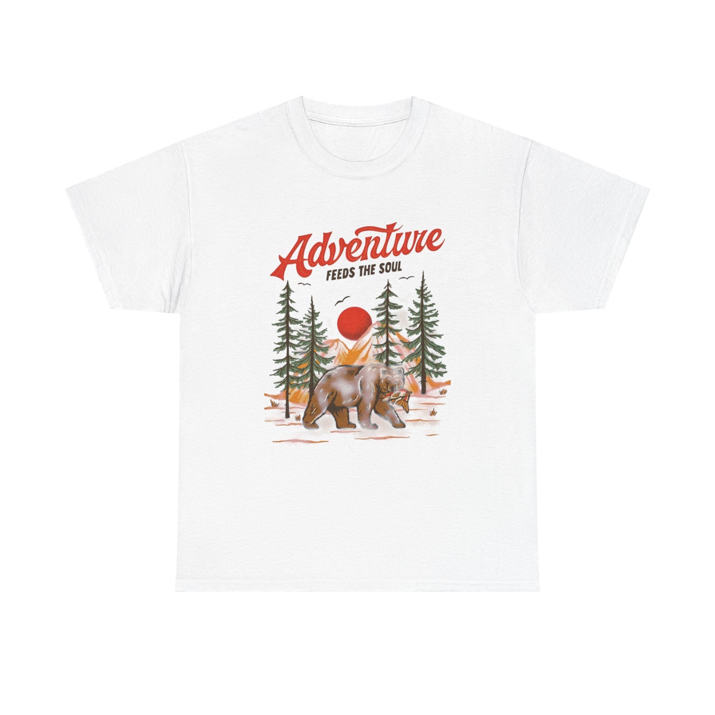 Adventure Feeds The Soul Graphic T Shirt Unisex Heavy Cotton Tee