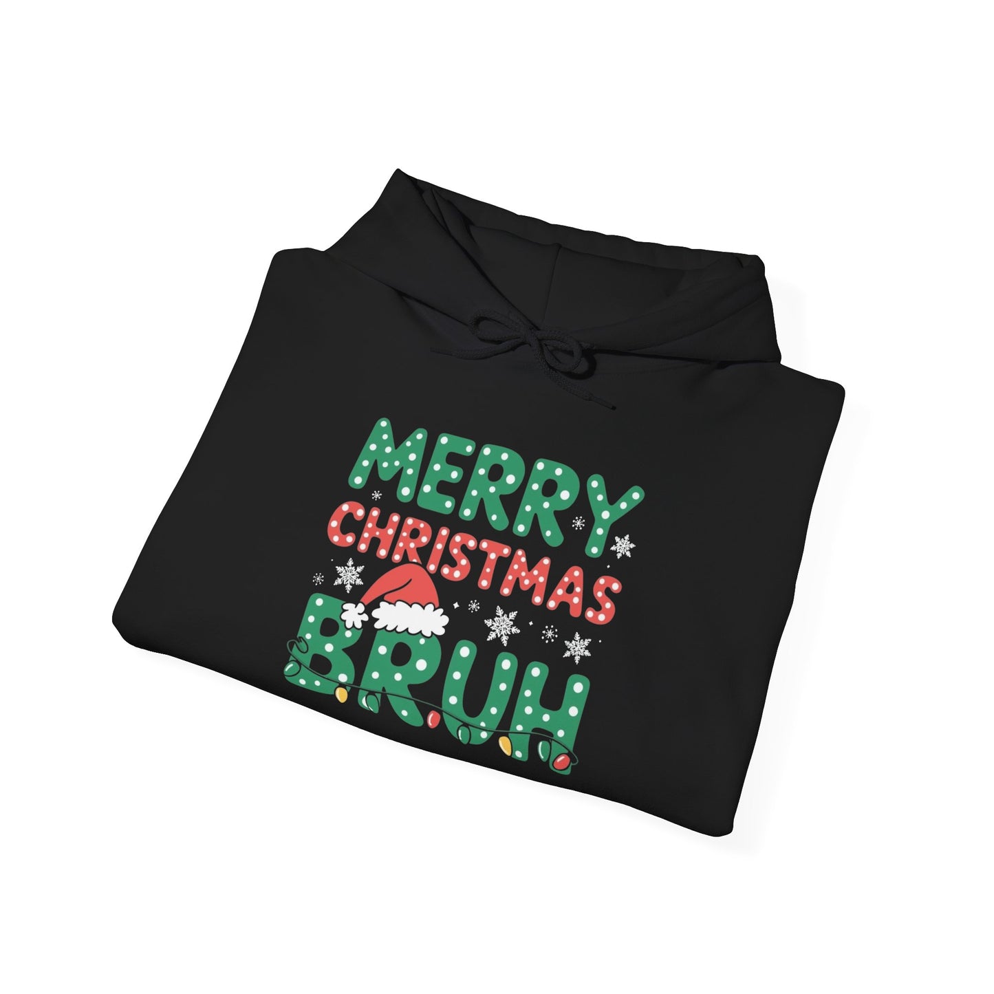 Merry Christmas Bruh Graphic Hoodie Unisex Heavy Blend™ Hooded Sweatshirt