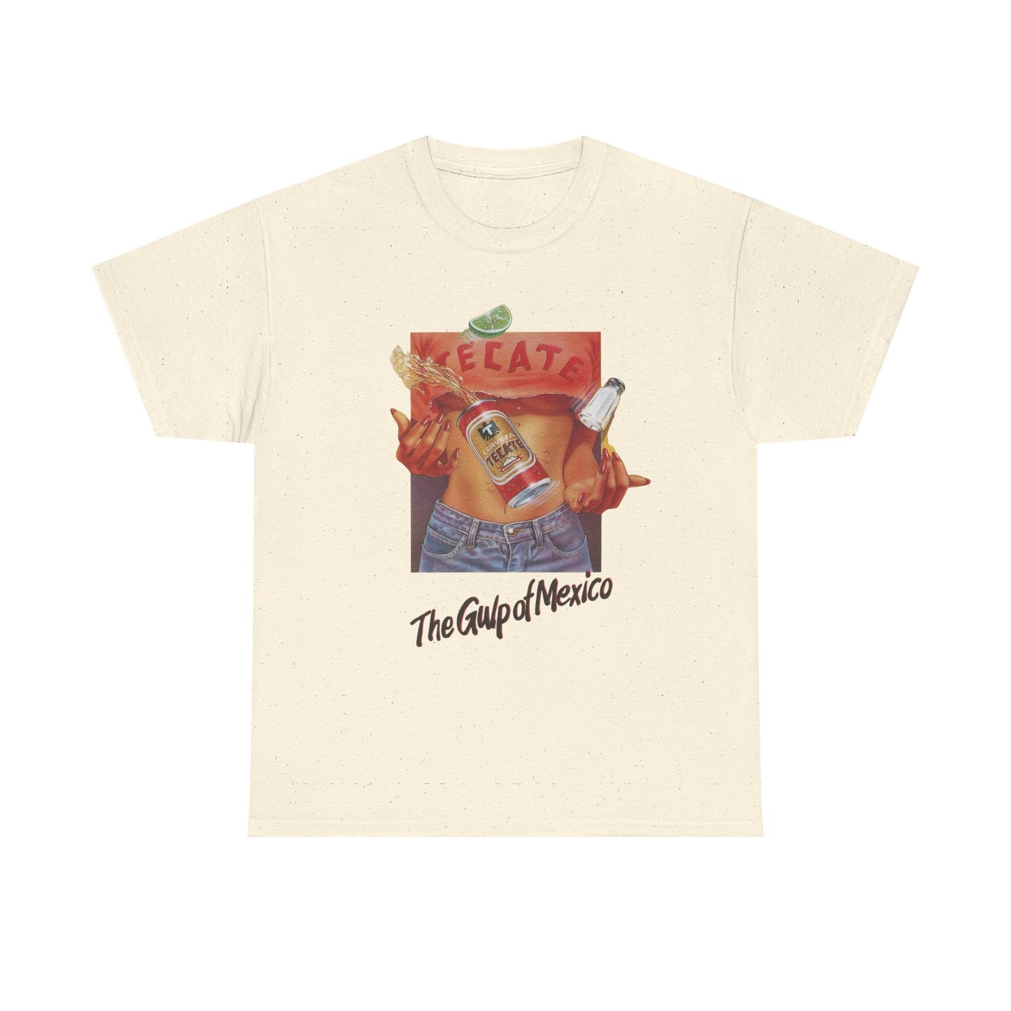 Tecate The Gulp Of Mexico Beer Graphic T-Shirt Women's Heavy Comfy Cotton Tee