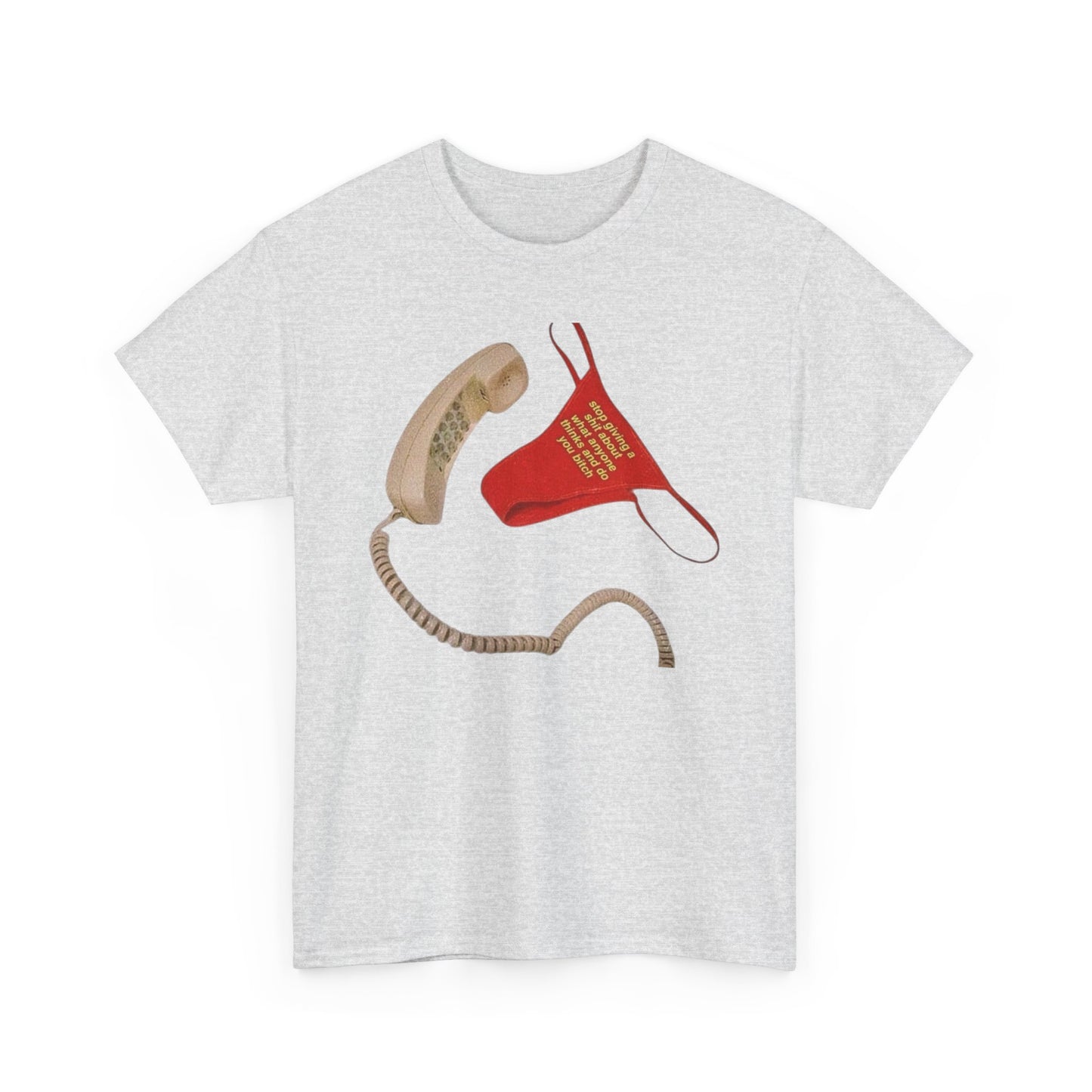 Stop Caring Thong Funny Vintage Graphic T-Shirt Comfy Cotton Tee Brand NEW