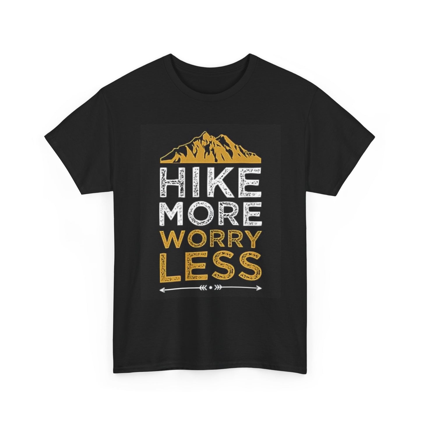 Hike More Worry Less Graphic T Shirt Funny Outdoors Unisex Heavy Cotton Tee