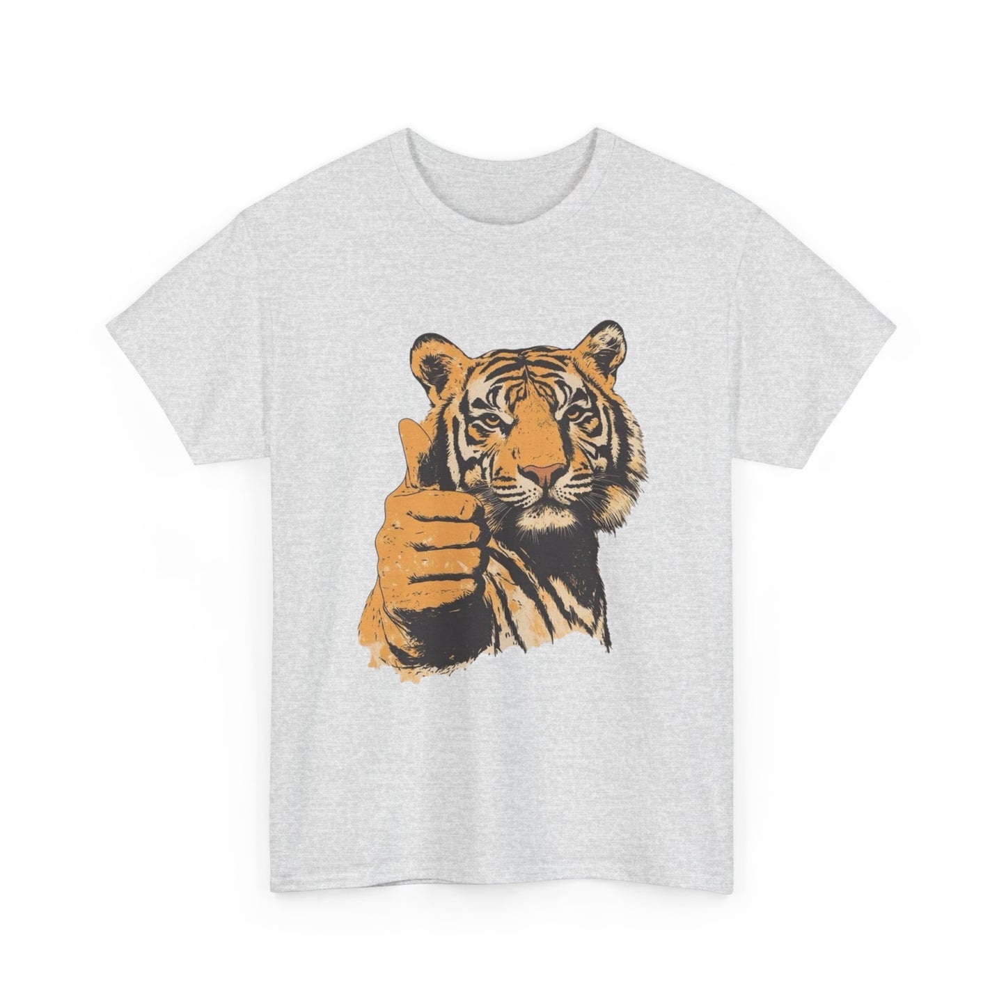 Tiger Thumbs Up Graphic T Shirt Unisex Heavy Cotton Tee