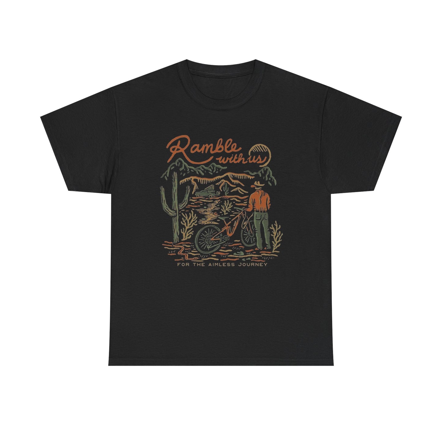 Ramble With Us Wilderness Western Graphic T Shirt Unisex Heavy Cotton Tee