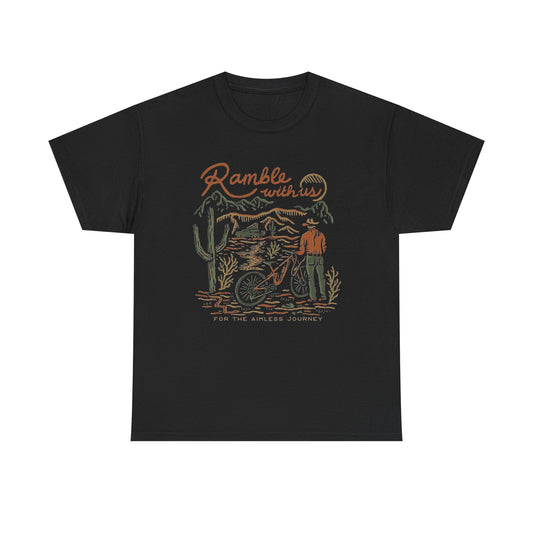 Ramble With Us Wilderness Western Graphic T Shirt Unisex Heavy Cotton Tee