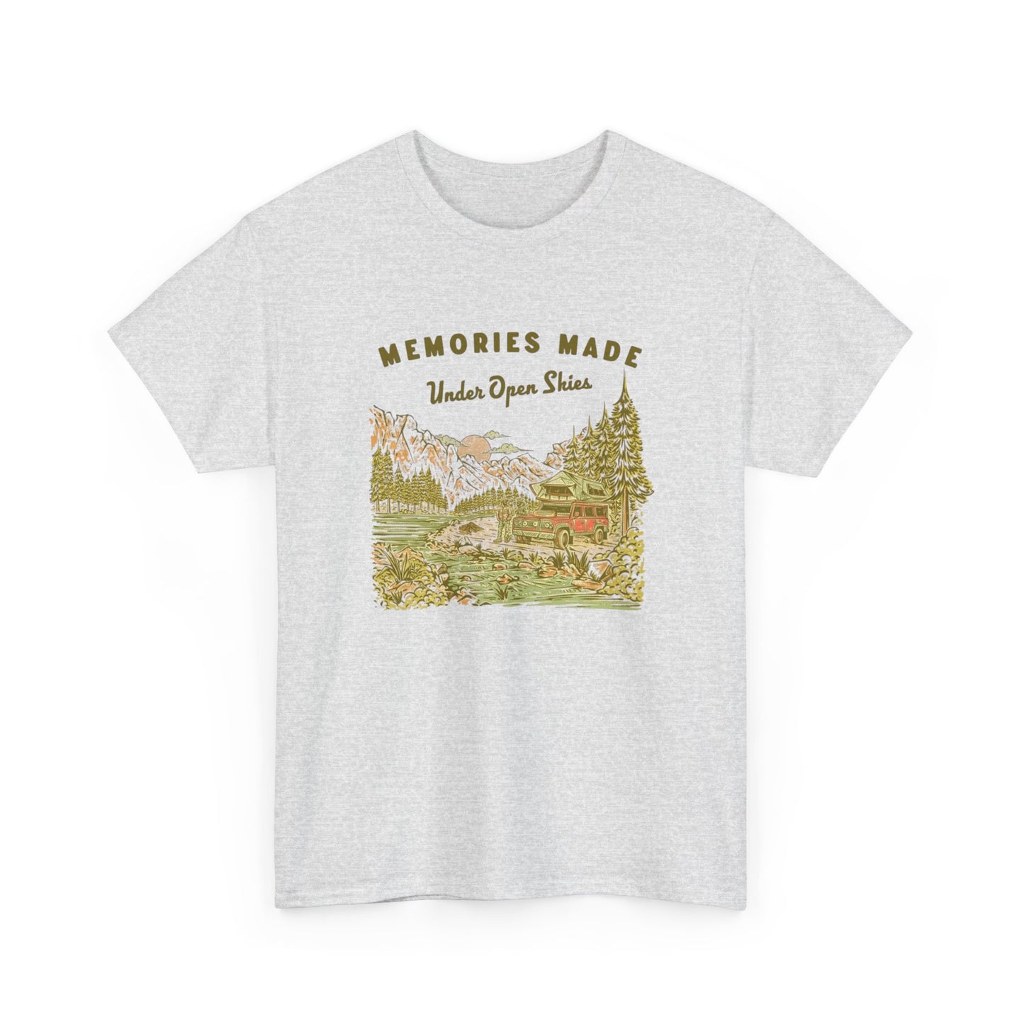 Memories Under The Stars Camping Graphic T Shirt Unisex Heavy Cotton Tee