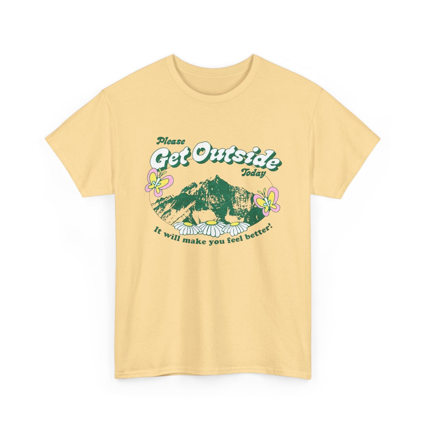 Please Get Outside Today Graphic T Shirt NEW Adult Unisex Heavy Cotton Tee