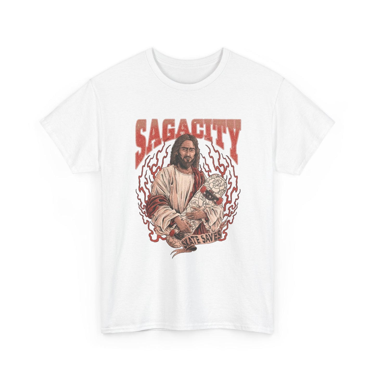 Saga City Skate Saves Graphic T Shirt Unisex Heavy Cotton NEW Tee