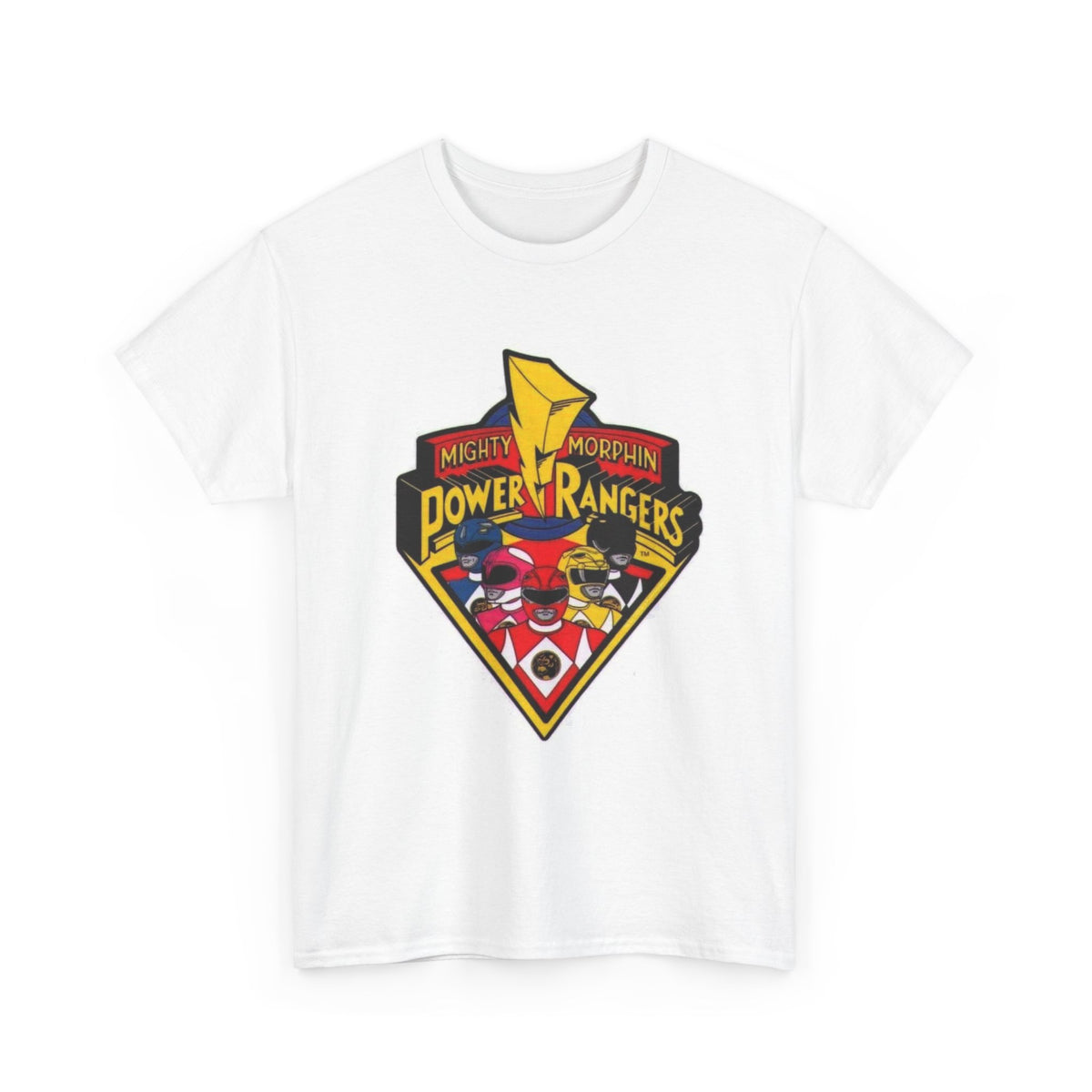 Power Rangers Logo Tshirt Vintage 90s Kids Retro Tv Shows Unisex Heavy Cotton