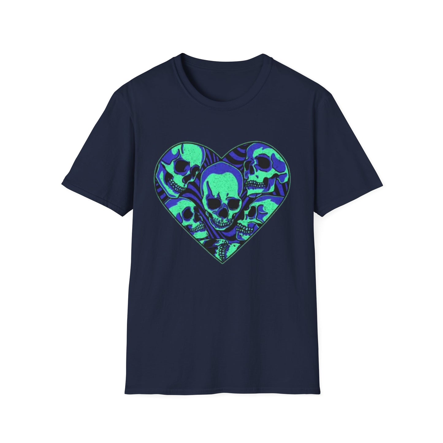 Death Heart Graphic T Shirt Retro Skeleton Unisex Softstyle T-Shirt