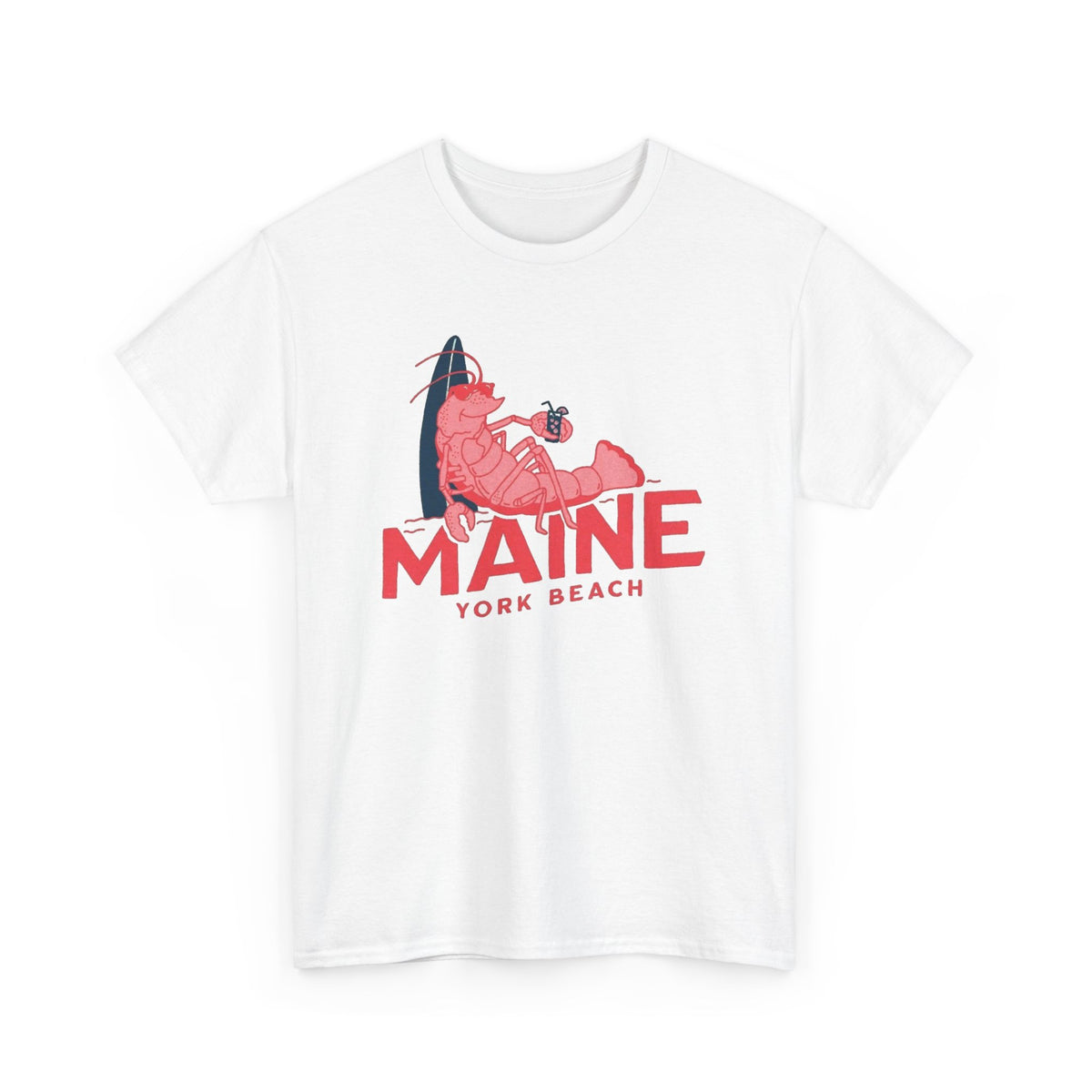 Maine York Beach Lobster Tee | Coastal Vacation Shirt Men's Graphic T Shirt