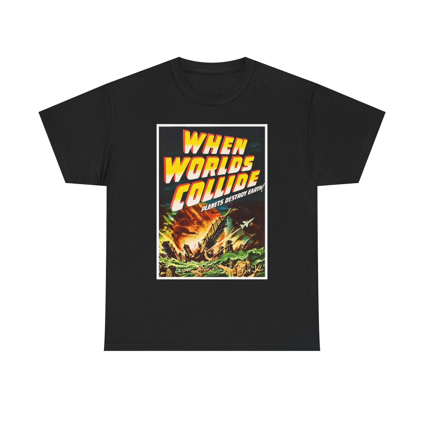 When Worlds Collide Graphic T Shirt Vintage Retro Unisex Heavy Cotton Tee