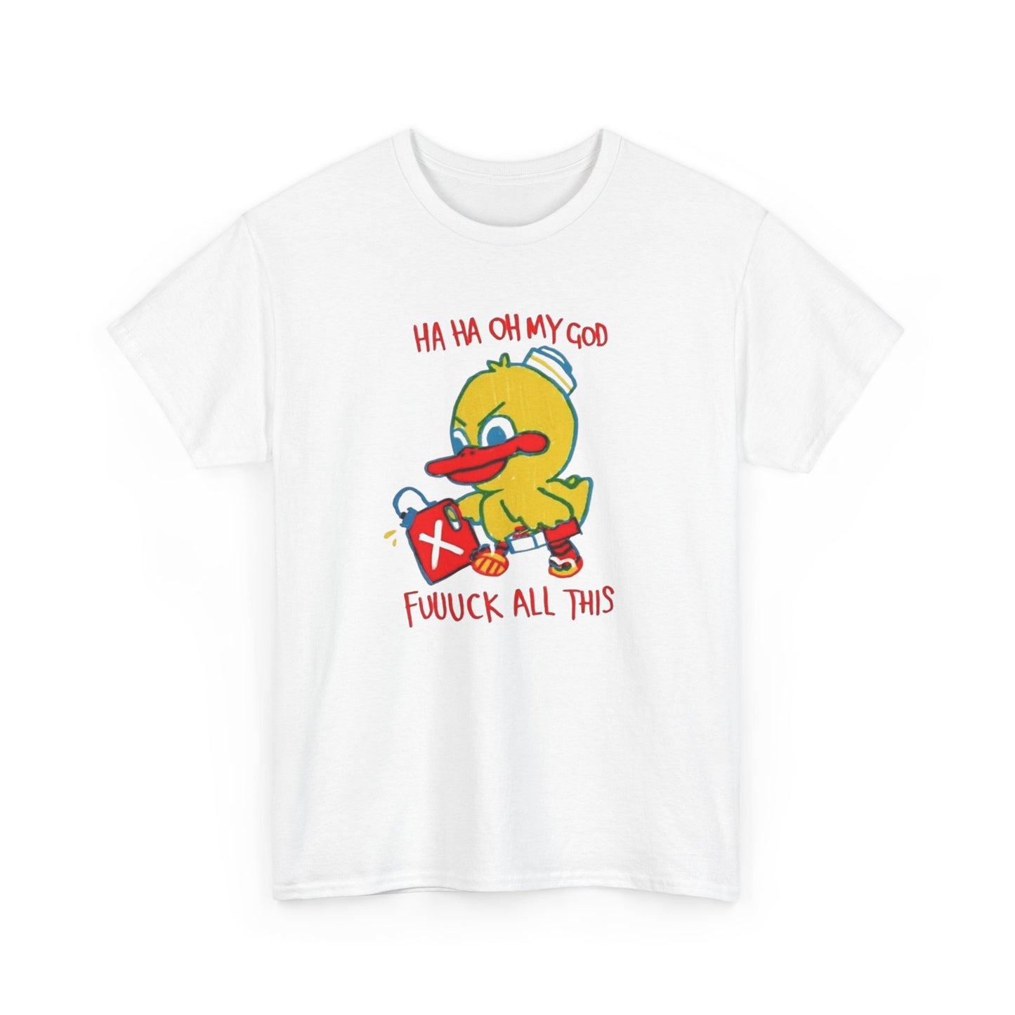 Ha Ha Funny Duck Graphic T-Shirt Unisex Heavy Cotton Tee Gift