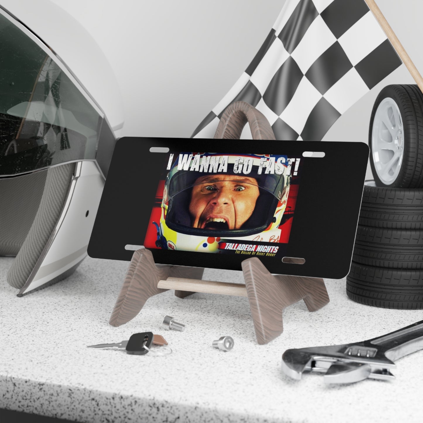 I Wanna Go Fast Talladega Nights Nascar Vanity License Plate Funny