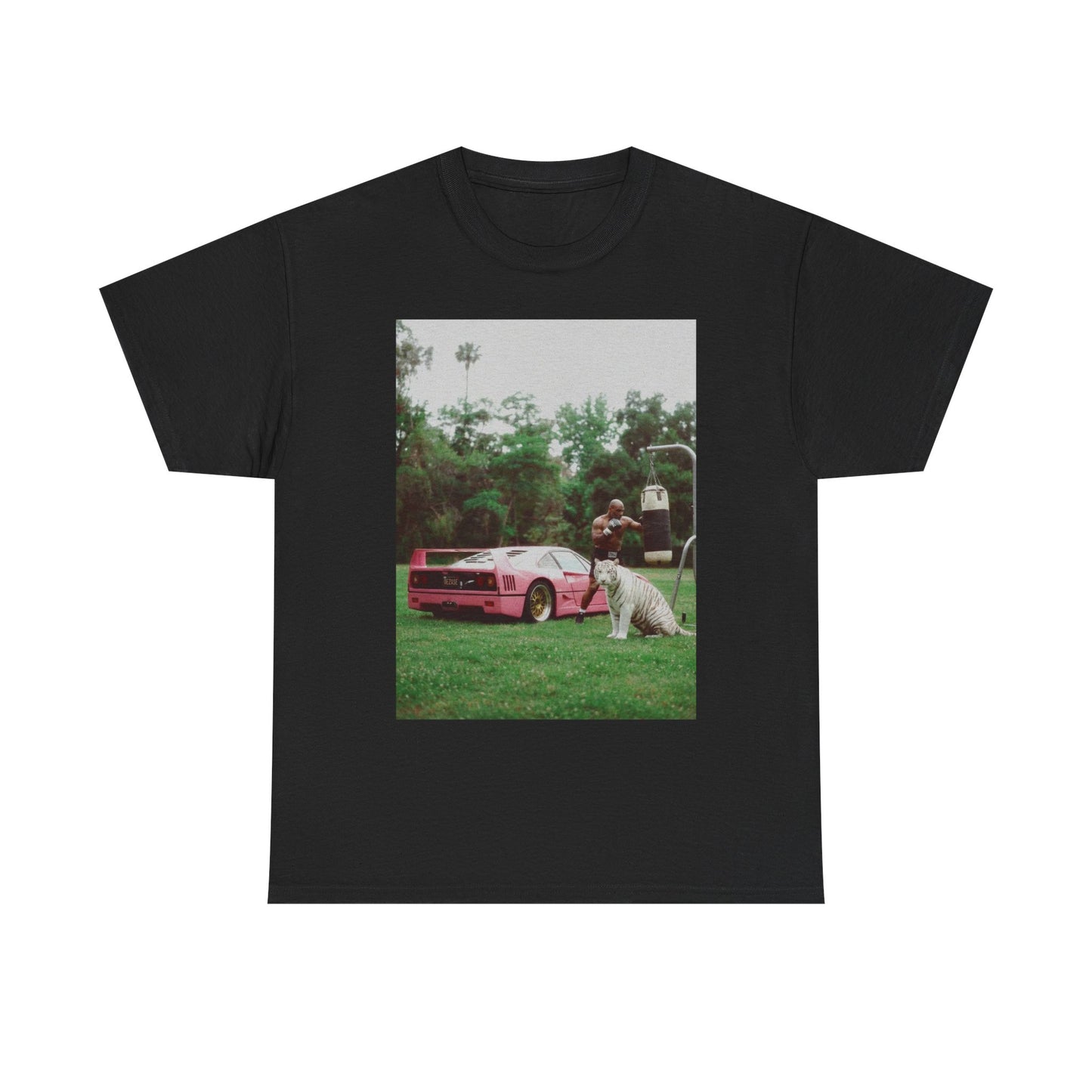 Mike Tyson Vintage Ferrari Boxing Graphic T Shirt Men's Heavy Cotton Tee