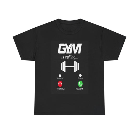 Gym Is Calling Shirt Workout Gear Lifting Unisex Heavy Cotton Tee
