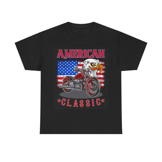 American Classic Tshirt American Flag Bald Eagle USA Harley Davidson Unisex