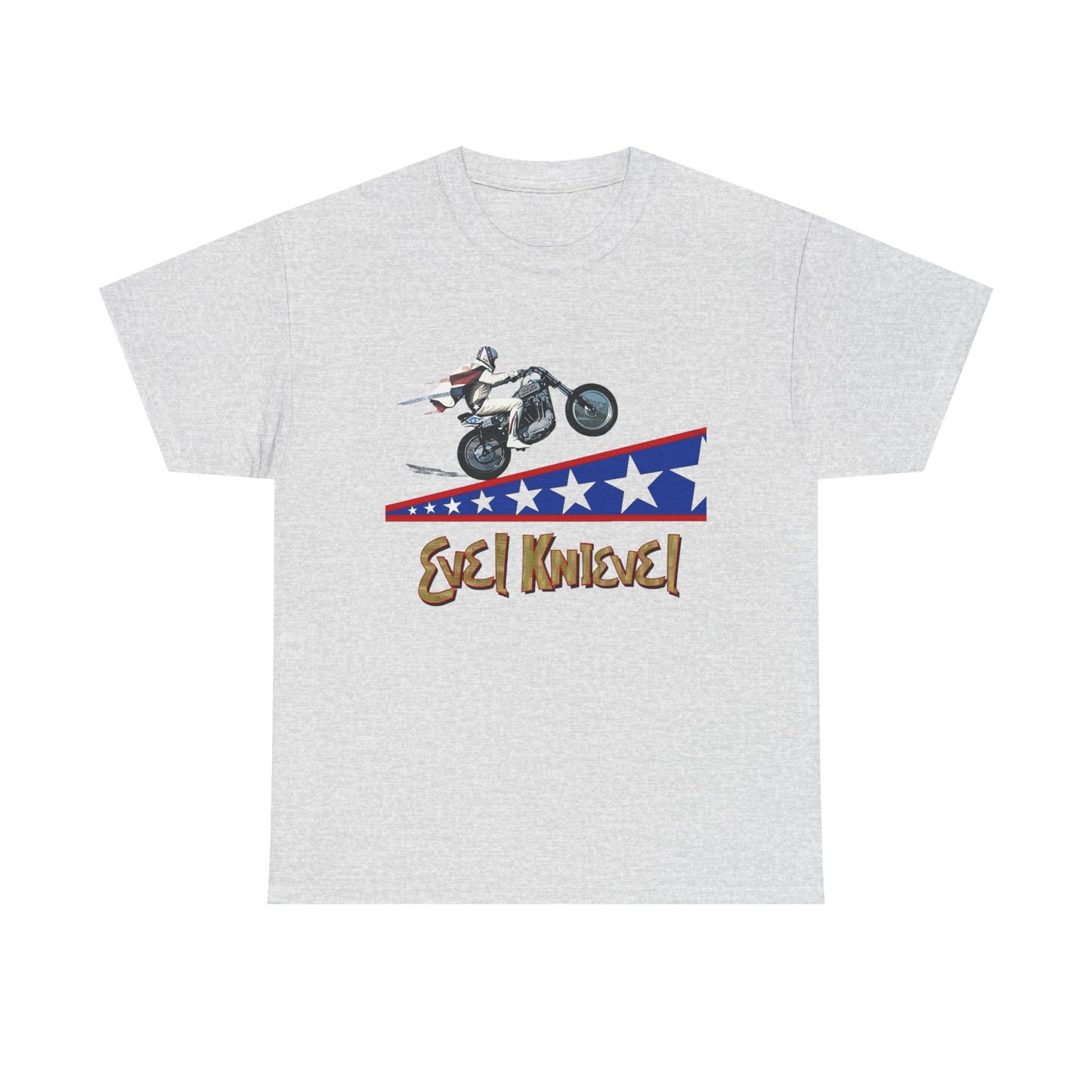 Evel Knievel Motorcycle Stunts Graphic T-Shirt Unisex Heavy Cotton Tee GIFT NEW