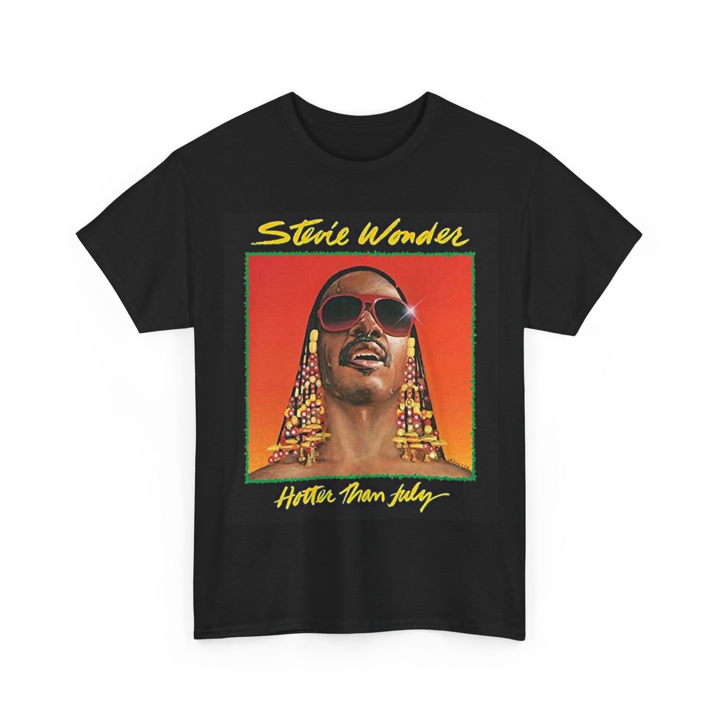 Stevie wonder T-shirt hotter than July retro music Unisex Heavy Cotton Tee