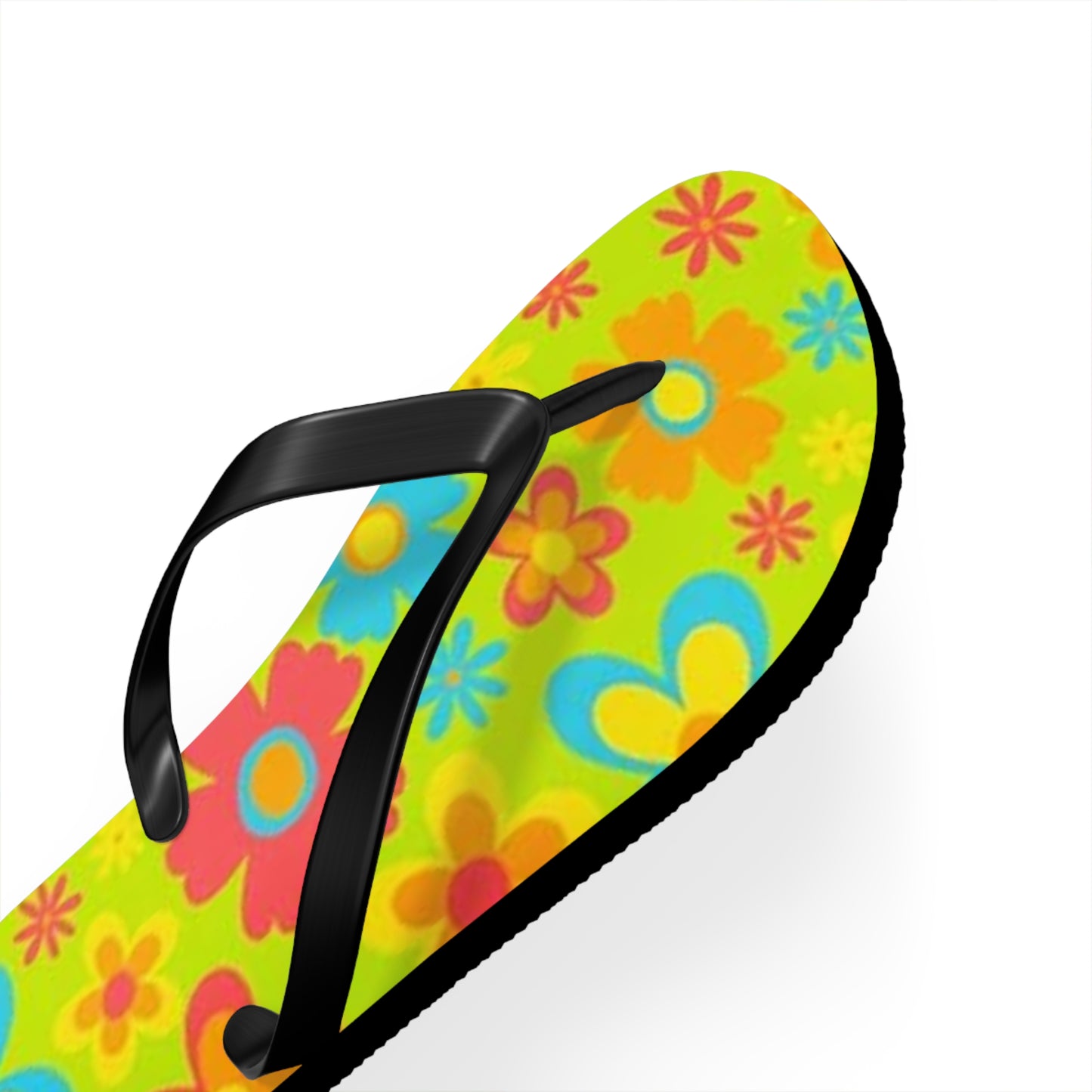 Waves And Sun Sandals Groovy Flowers Summer Flip Flops Slides BRAND NEW