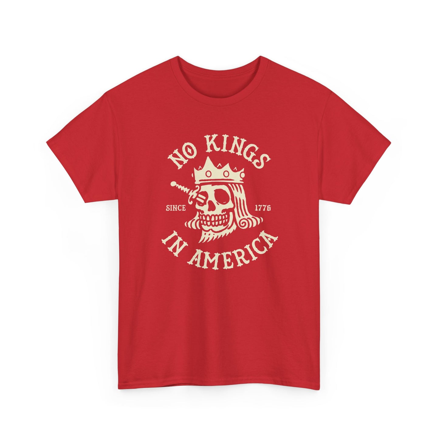 NO KINGS IN AMERICA Graphic T-Shirt Comfy Cotton Tee Brand NEW