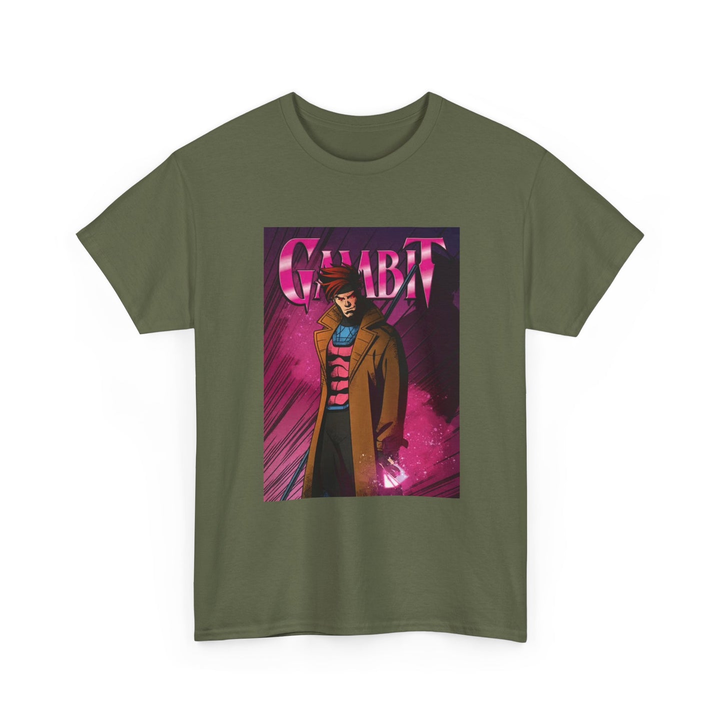 Gambit Tshirt Vintage Anime Cartoon Graphic Neon Unisex Heavy Cotton Tee
