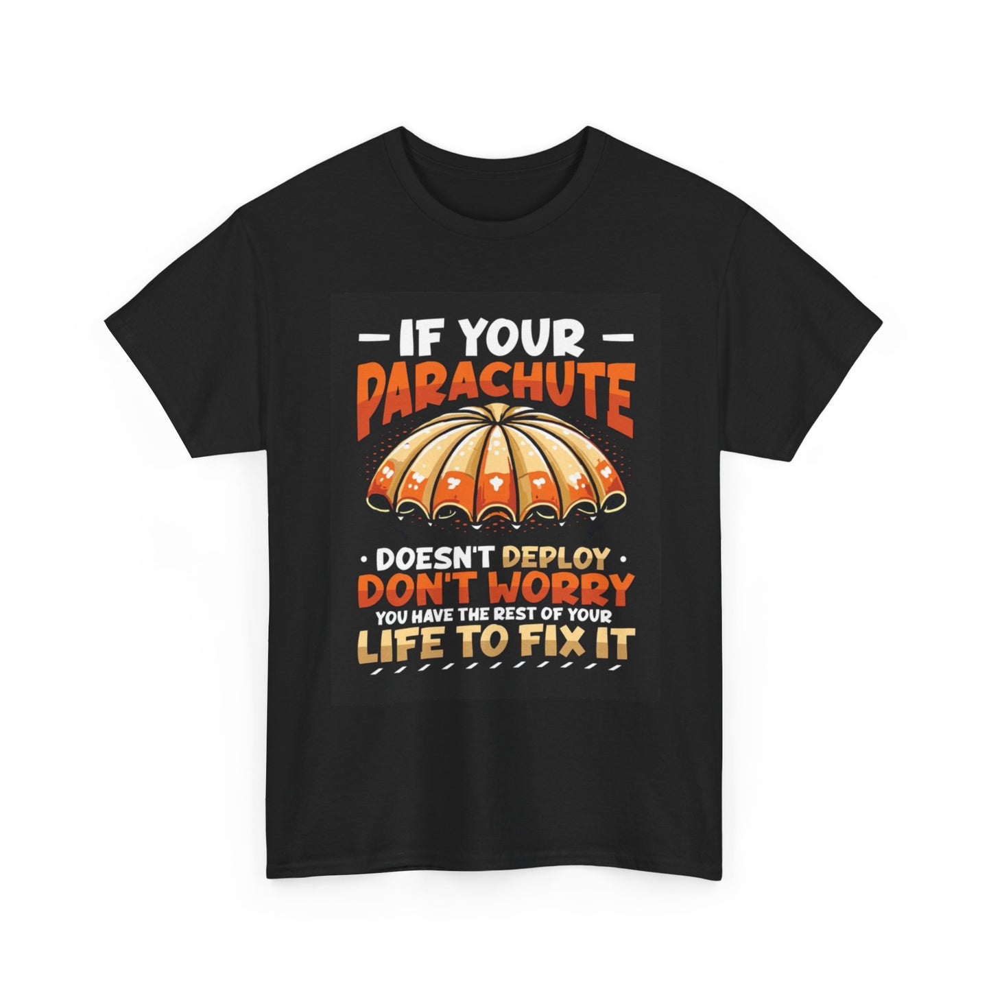 Skydiving Parachute Graphic T Shirt Funny Gift Unisex Heavy Cotton Tee