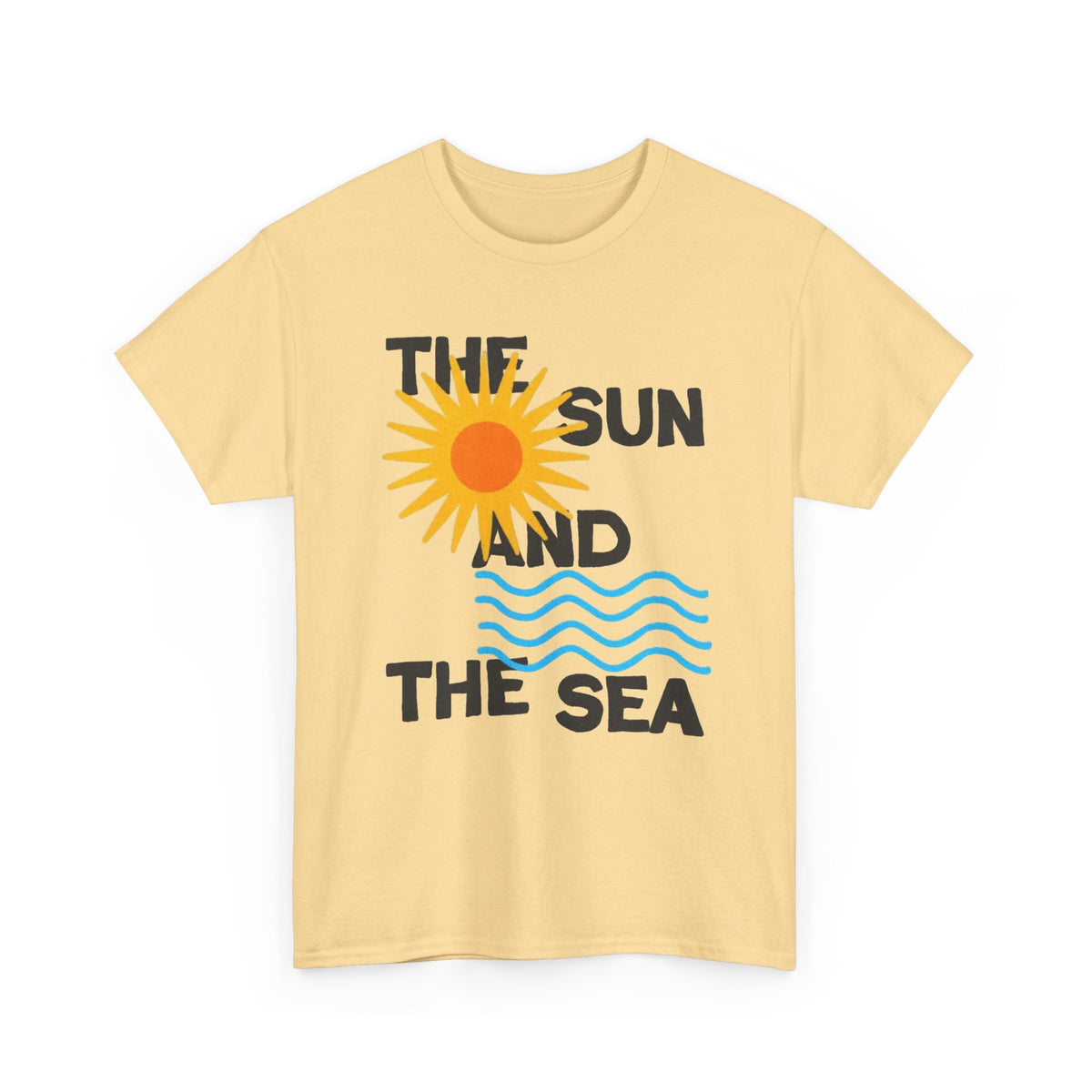 The Sun And The Sea Graphic T Shirt Retro Men's Heavy Cotton Tee