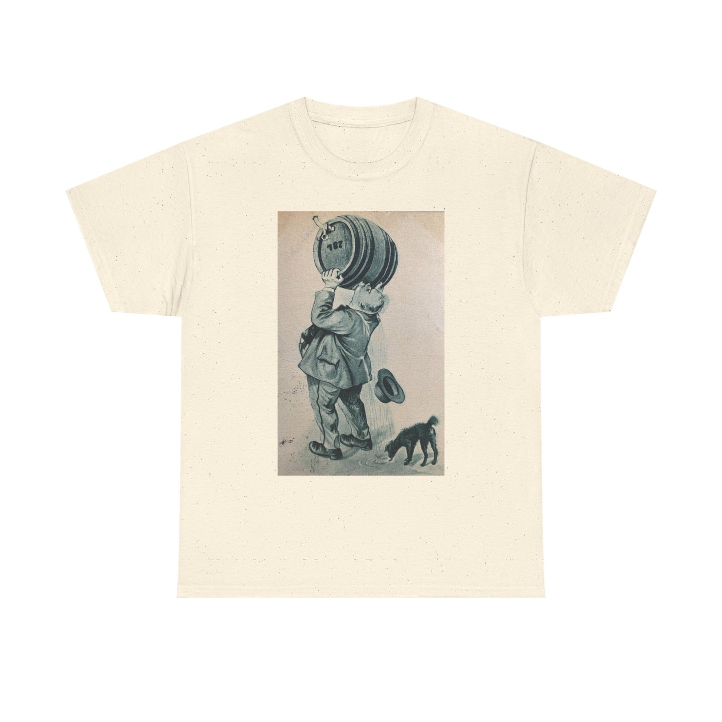 Funny Beer Keg Poster Retro T Shirt Unisex Heavy Cotton Tee Gift