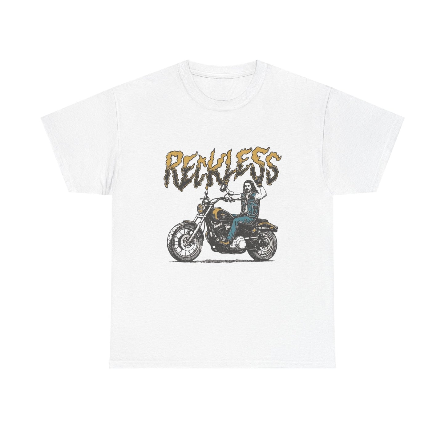 Reckless Vintage Motorcycles T Shirt Unisex Heavy Cotton Tee