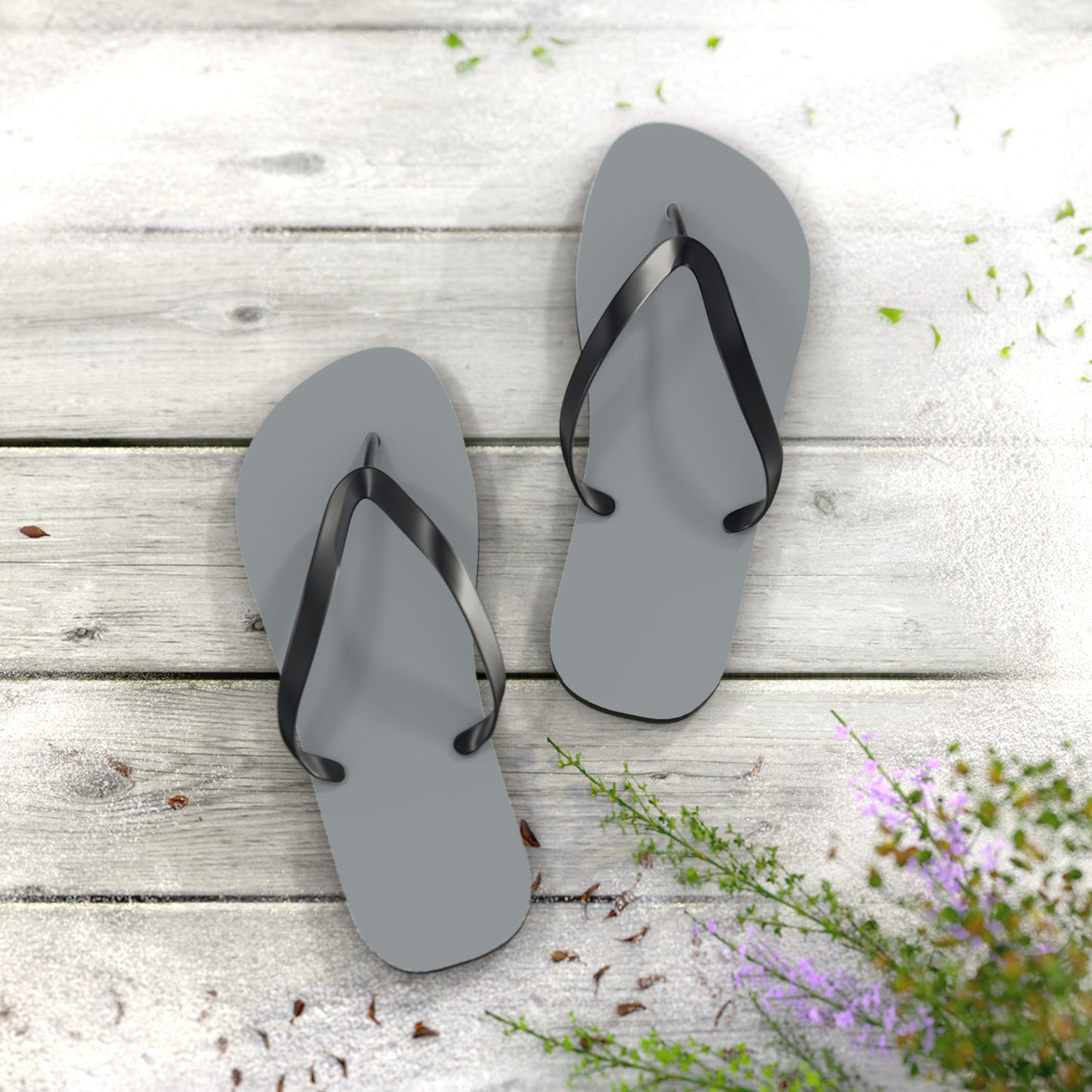 Light Gray Summer Sandals, Beach Shoes, Vacation Flip Flops, Pool Slides