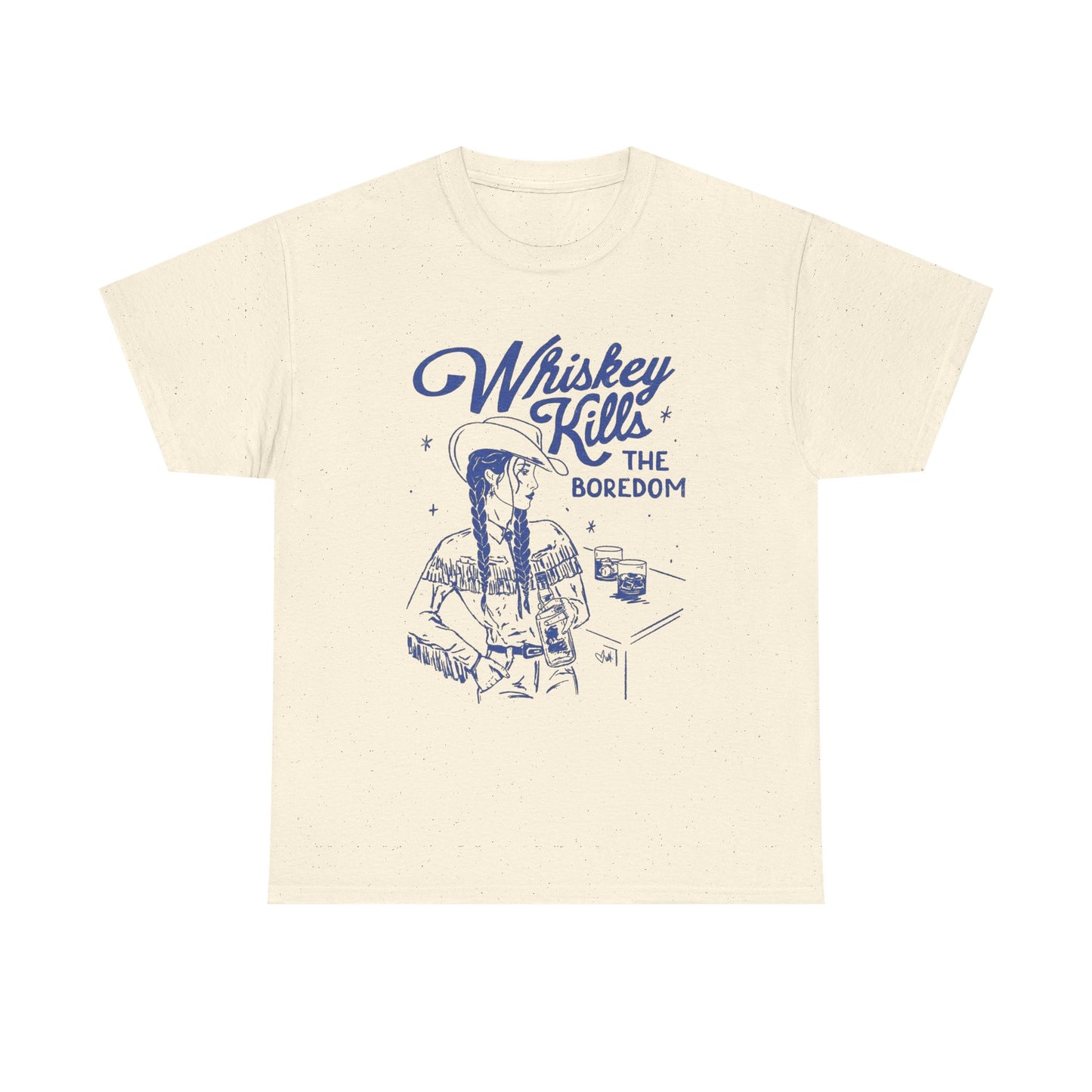 Whiskey Kills The Boredom Graphic T Shirt Unisex Heavy Cotton Tee