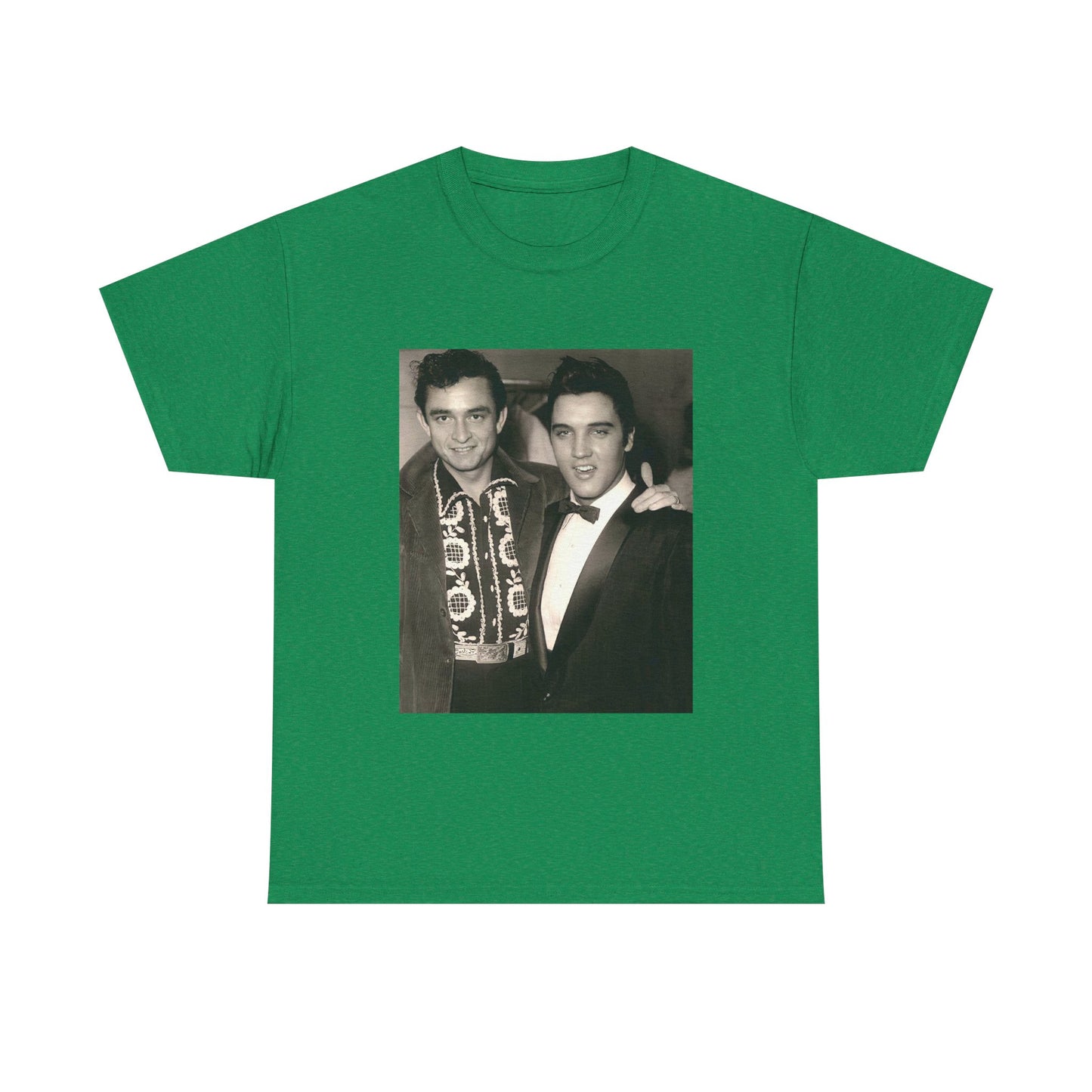 Elvis And Johnny cash shirt vintage graphic art black and white Heavy Cotton