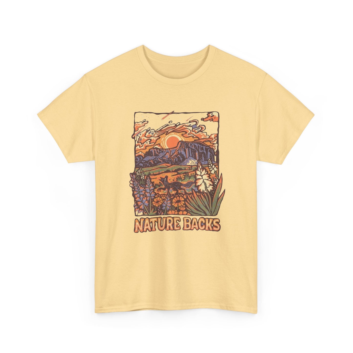 Nature Backs Graphic T Shirt Unisex Heavy Cotton Tee